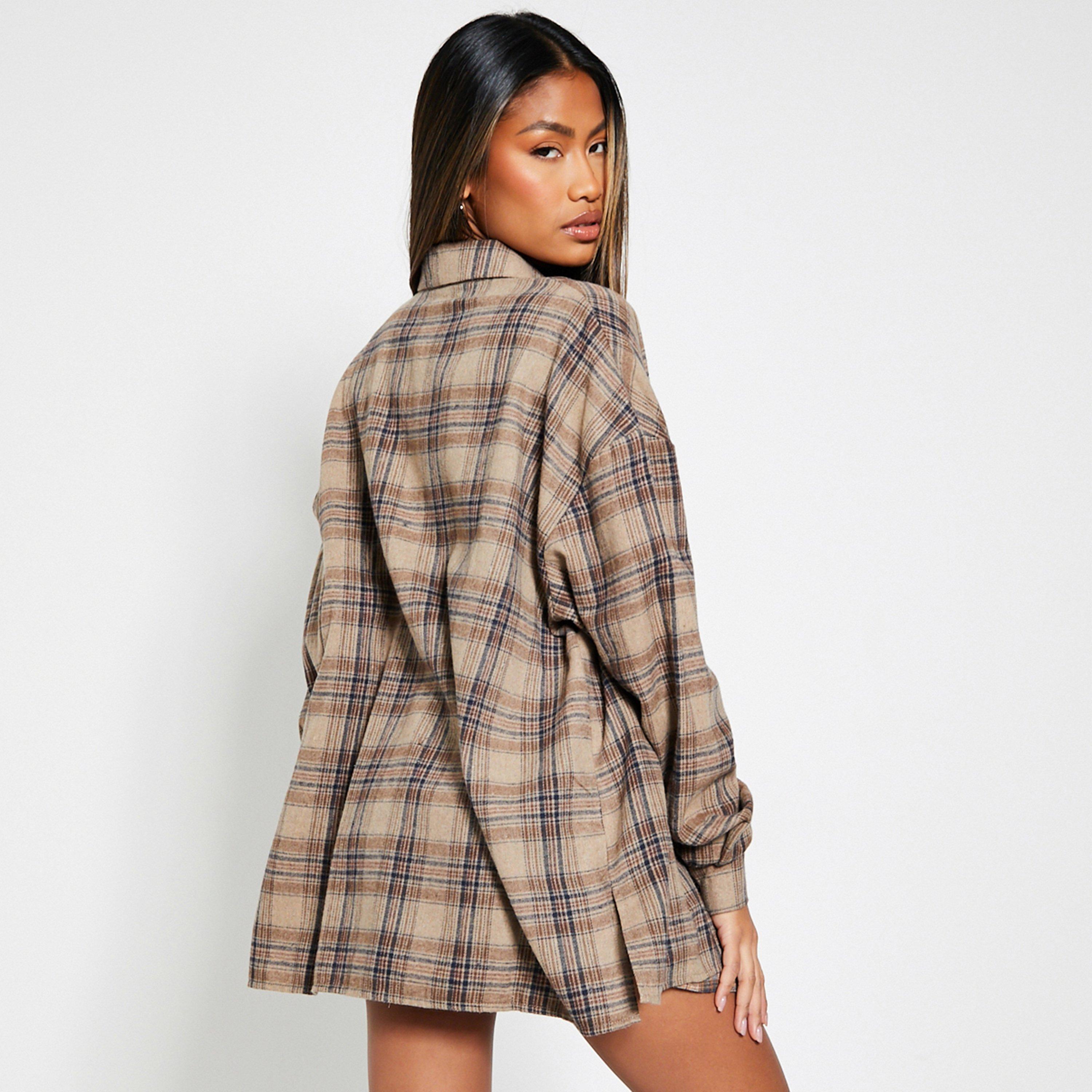Steen - I Saw It First - ISAWITFIRST Brushed Check Oversized Shirt - 5