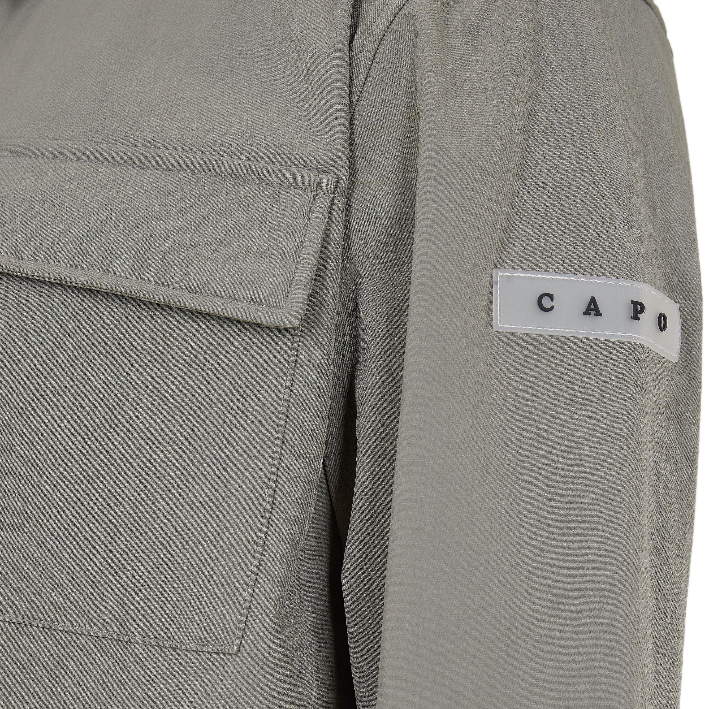 Light Grey - CAPO - Men's Utility Front Zip Overshirt - 3