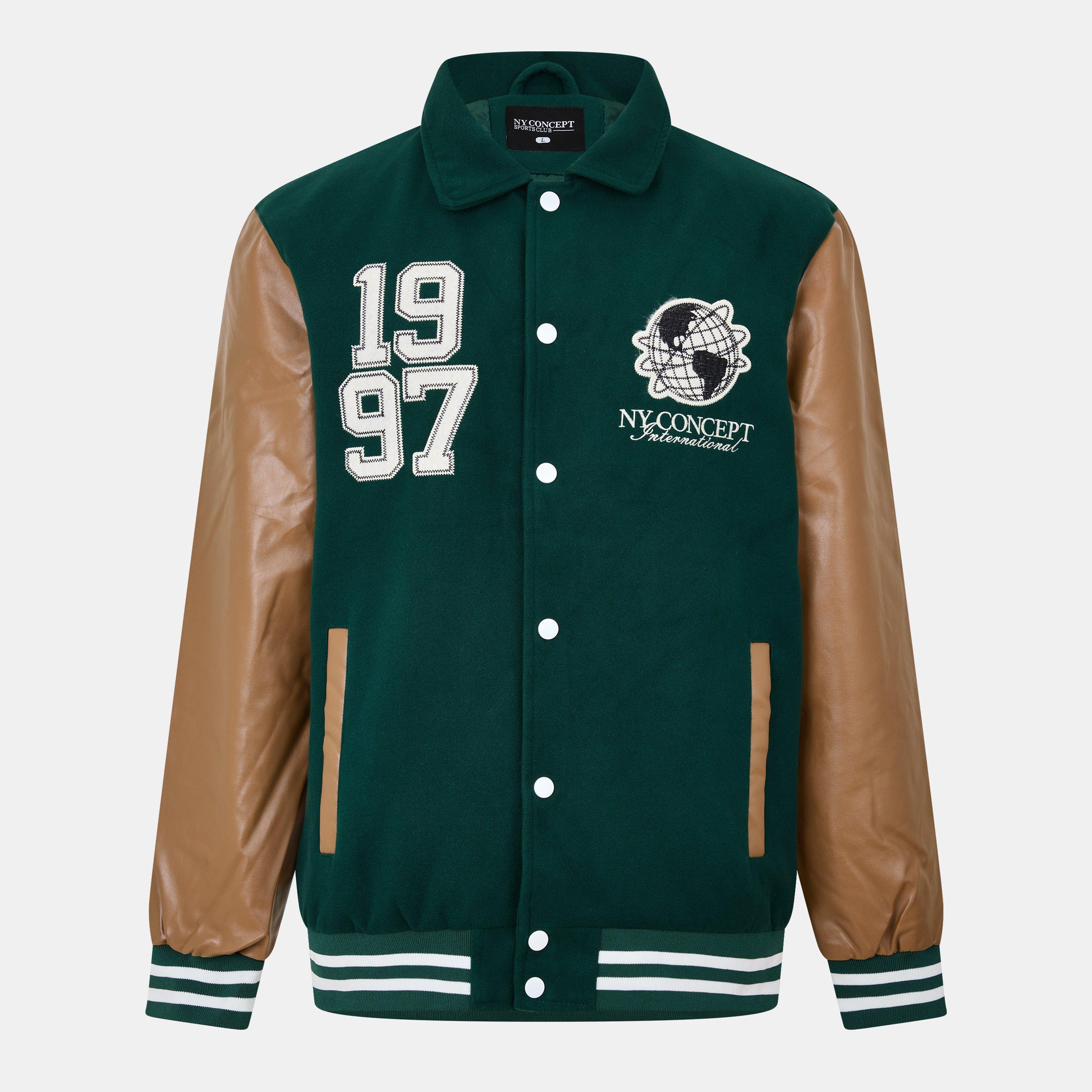 Green - NY Concept - Men's International Varsity Bomber Jacket - 1