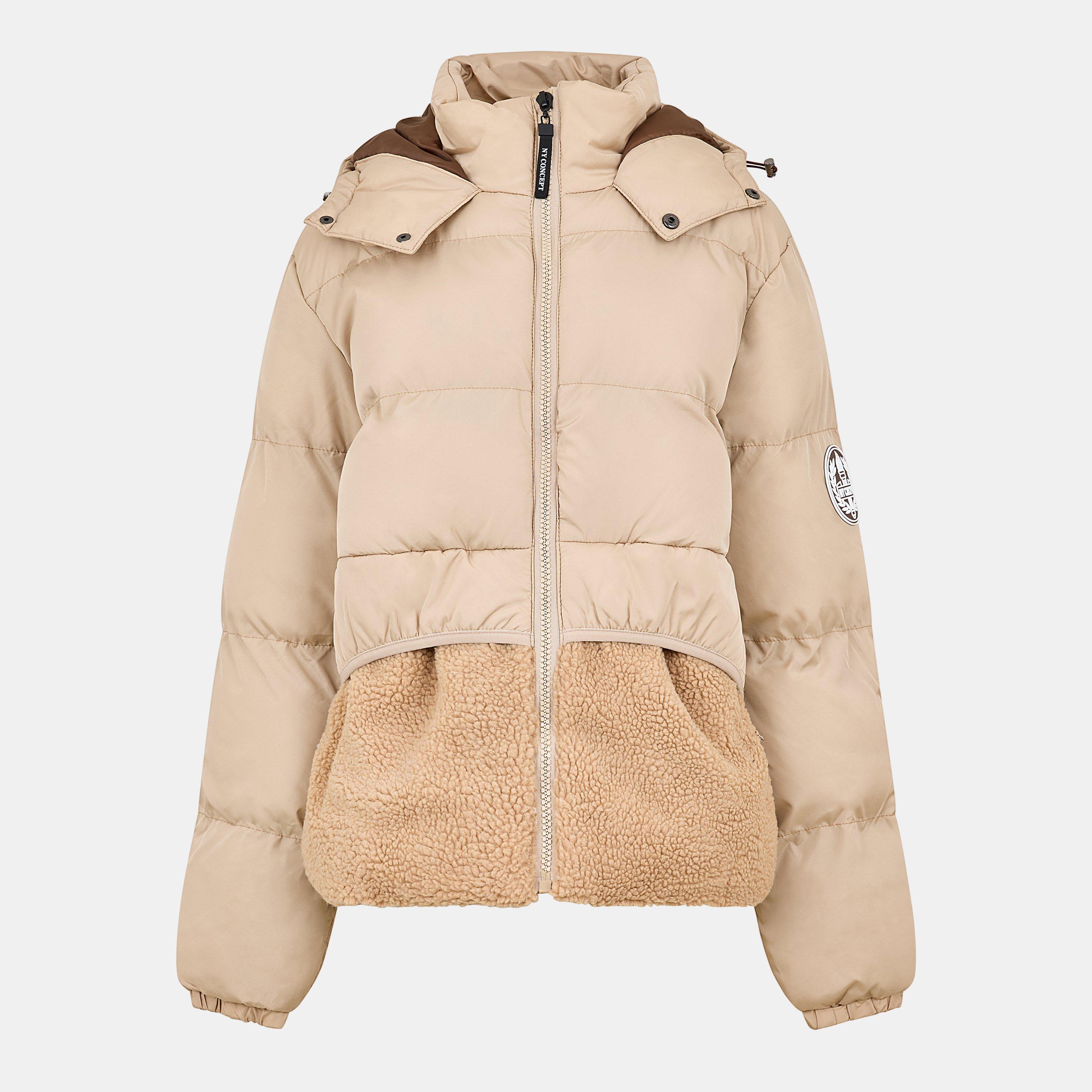Cream - NY Concept - Unisex Adults Belton Sherpa Puffer Jacket - 1