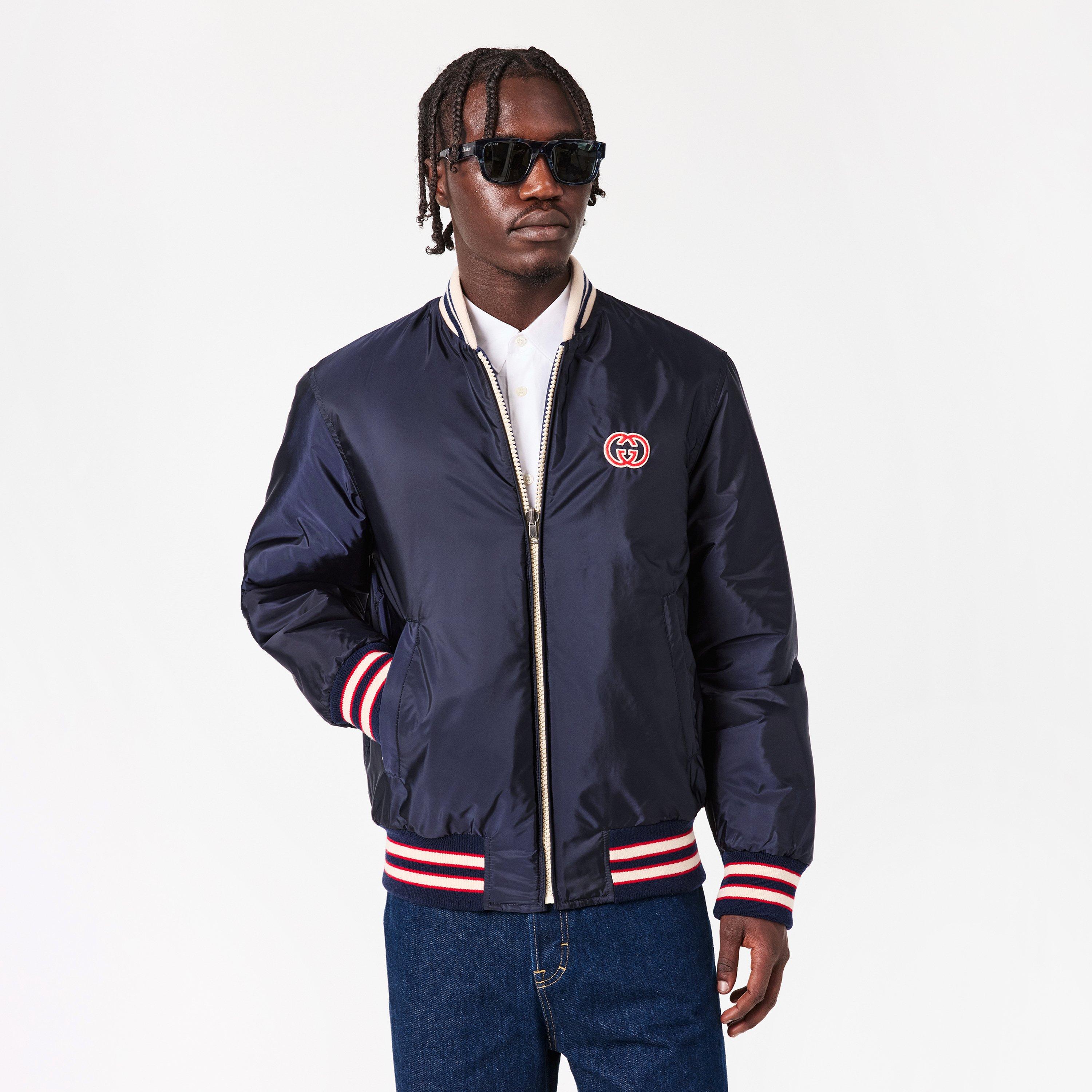 Navy - Gucci - Men's  Reversible Structured Fit Bomber Jacket - 3