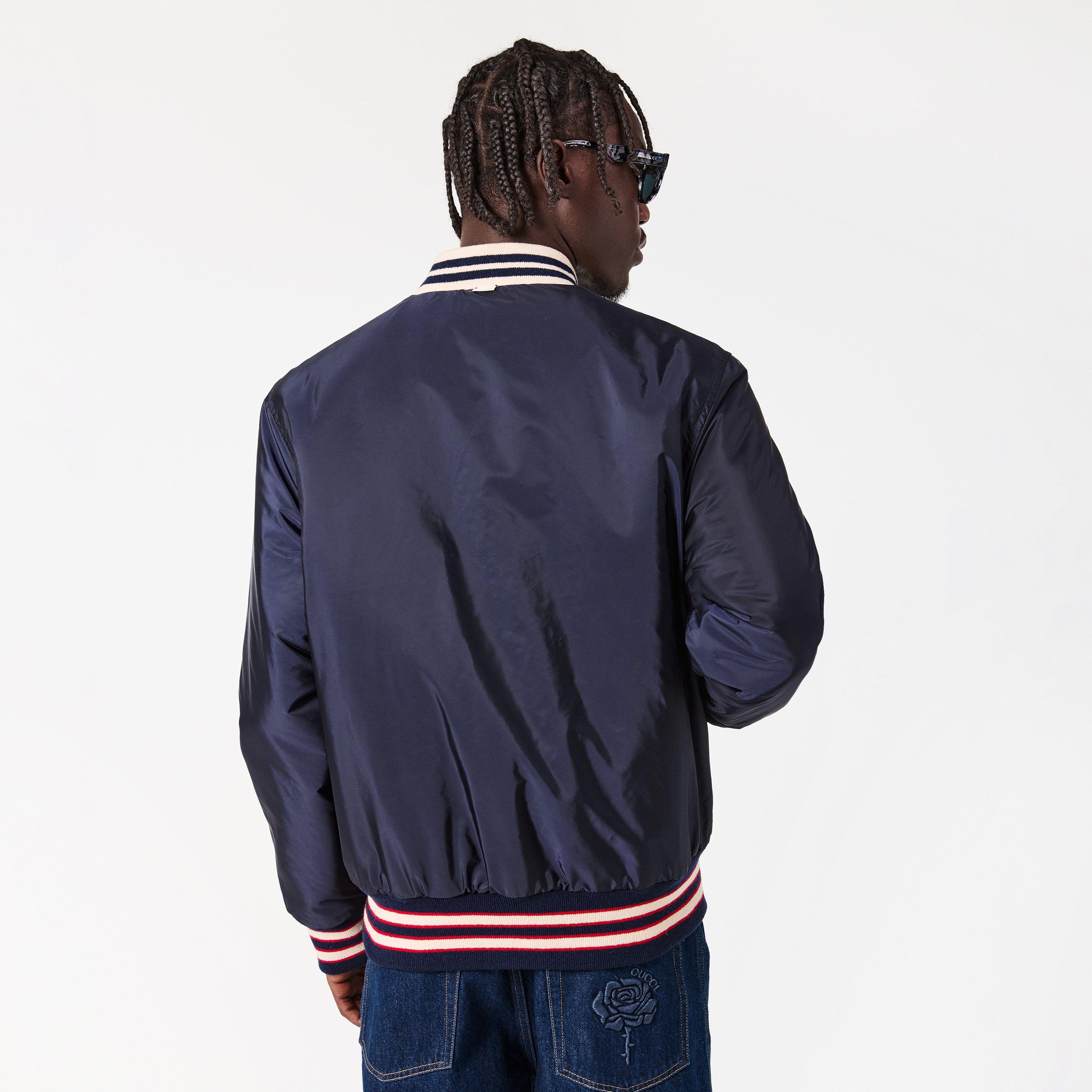 Navy - Gucci - Men's  Reversible Structured Fit Bomber Jacket - 4