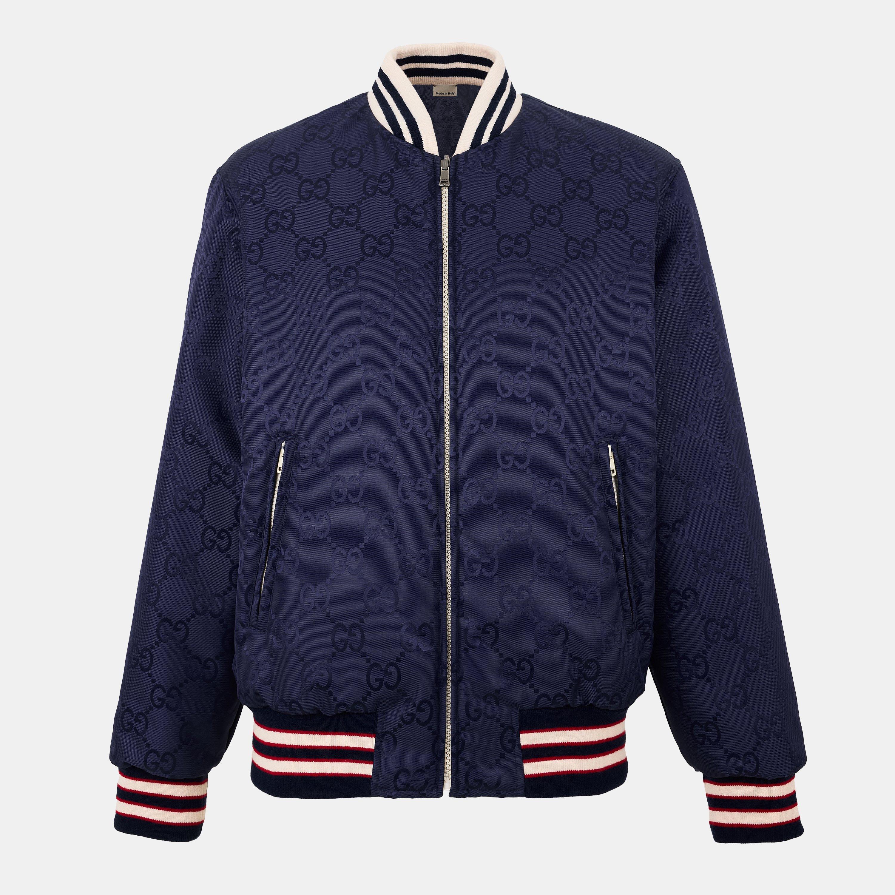 GUCCI ネイビー ジャンパー Gucci Men's Reversible Bomber Jacket | Flannels