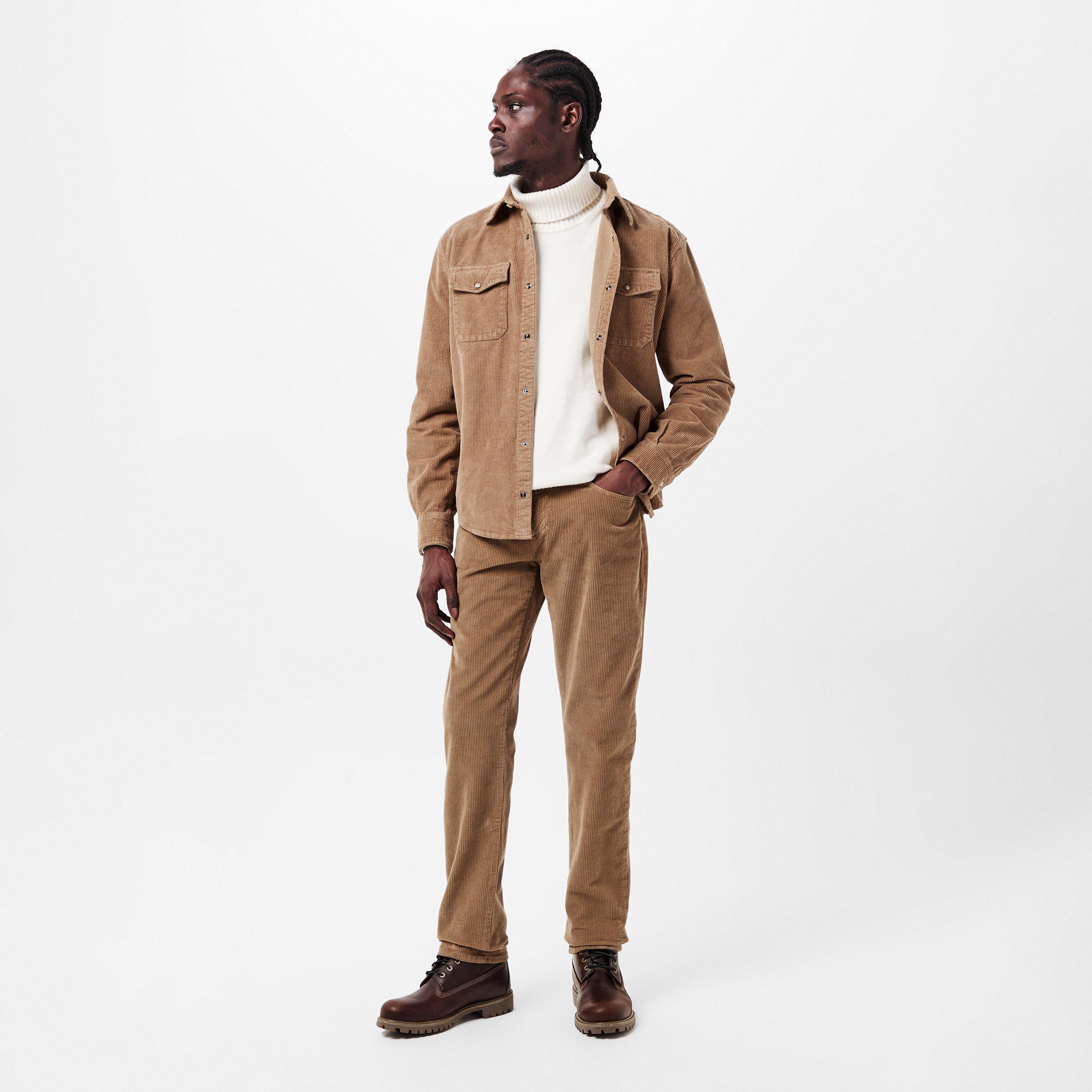 Beige - 7 For All Mankind - Men's Corduroy Overshirt - 6