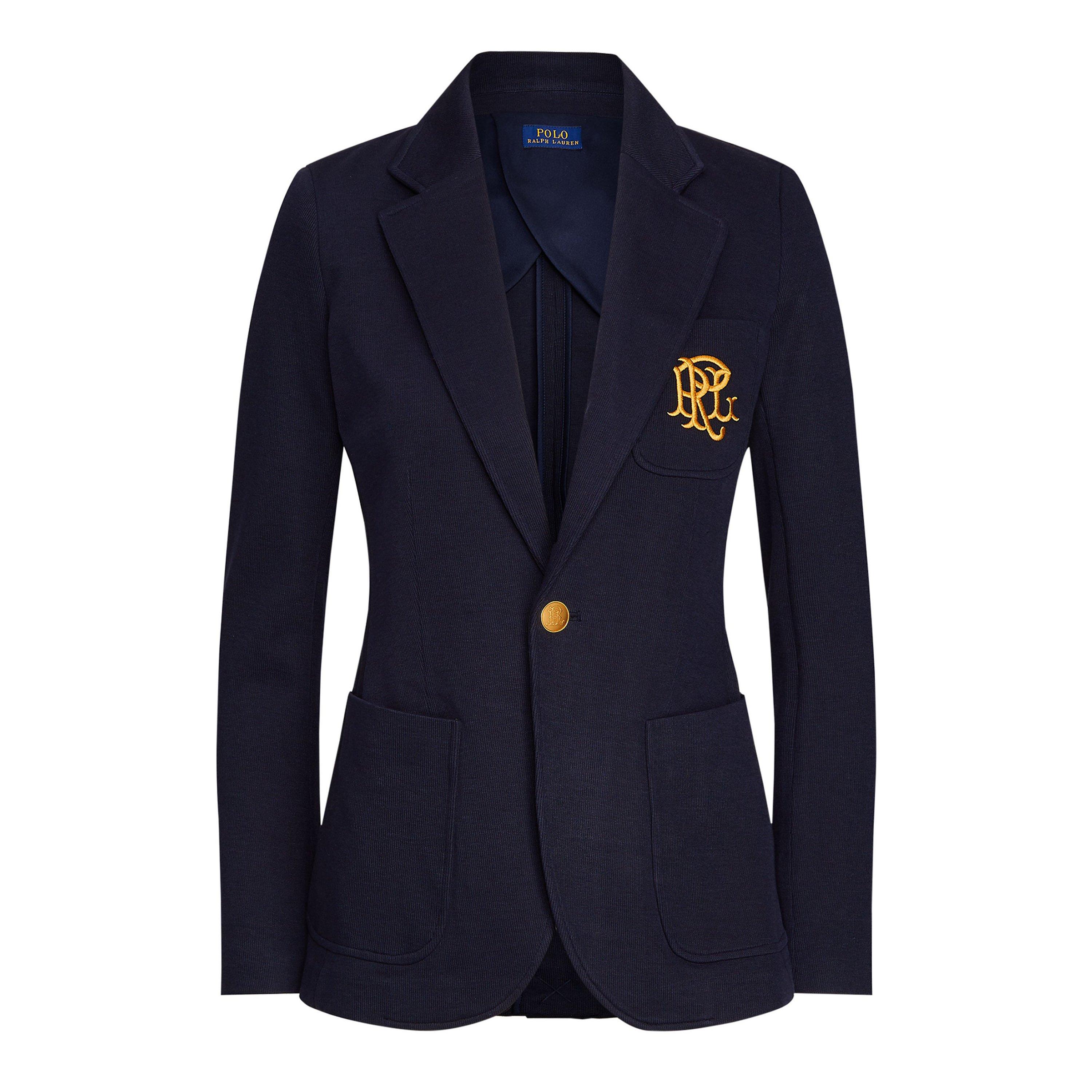 Park Av. Navy - Polo Ralph Lauren - Women's Cotton Long Sleeve Single Breasted Blazer - 1