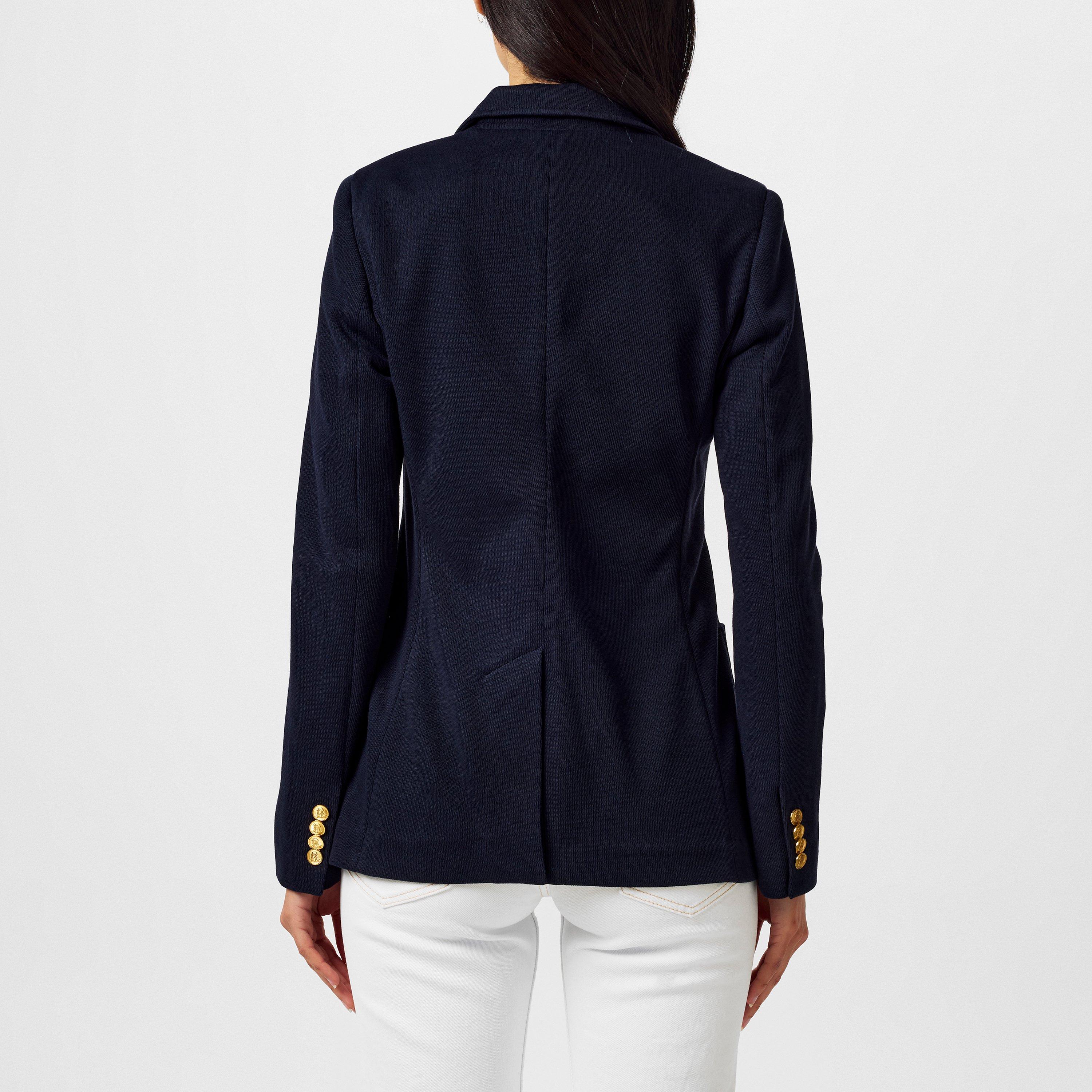 Park Av. Navy - Polo Ralph Lauren - Women's  Cotton Long Sleeve Single Breasted Blazer - 4