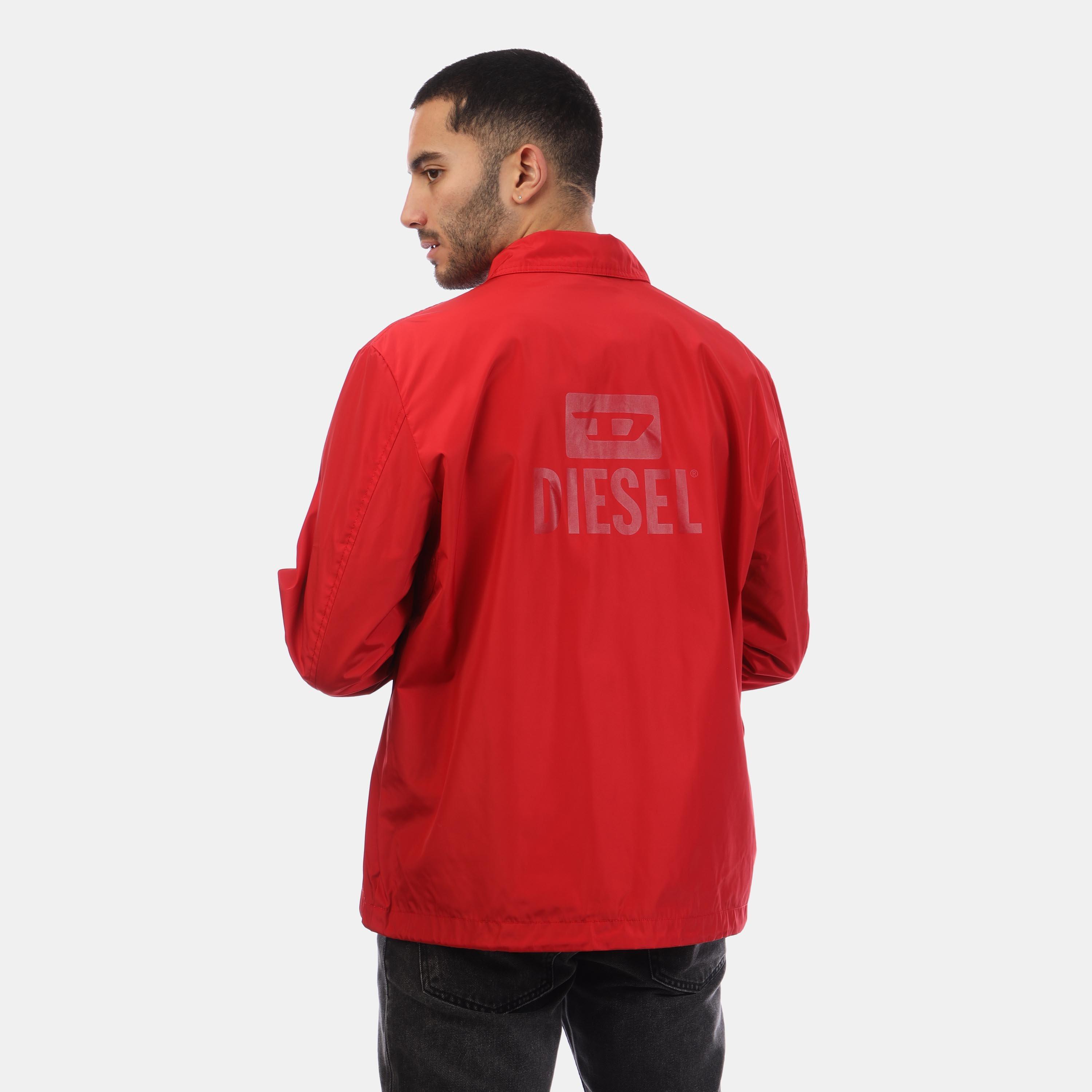 Red - Diesel - Men's Coal Print Bomber Jacket - 4