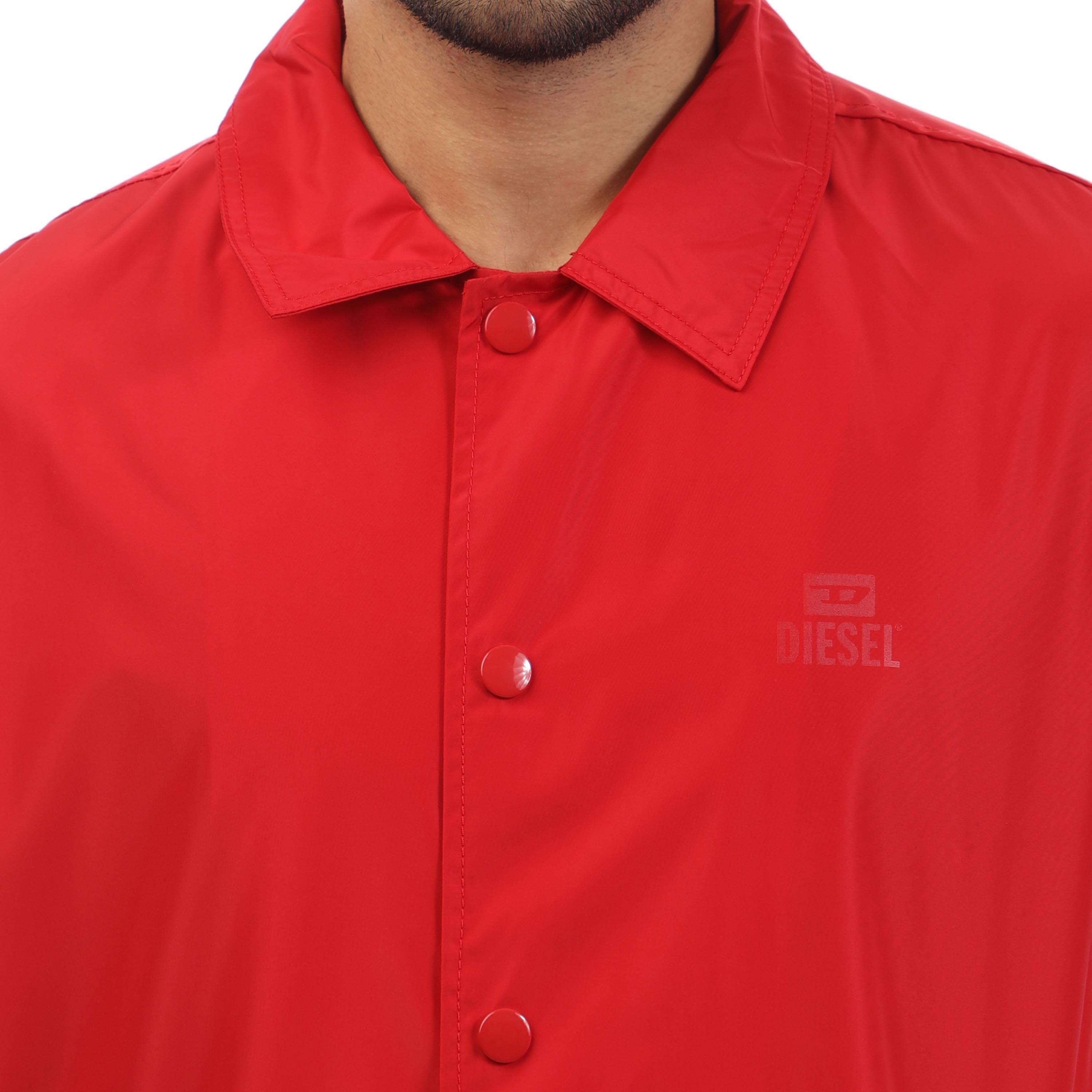 Red - Diesel - Men's Coal Print Bomber Jacket - 5