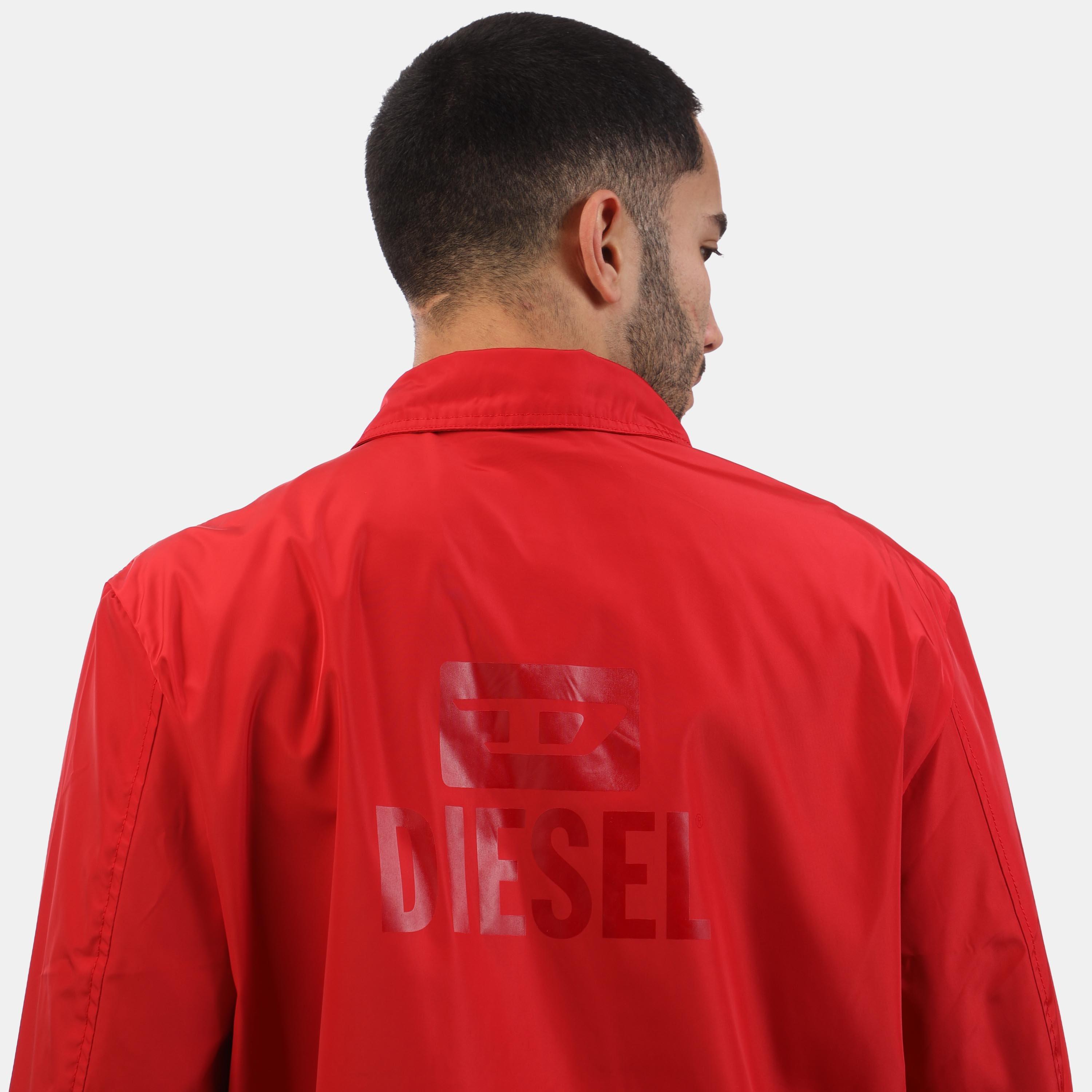 Red - Diesel - Men's Coal Print Bomber Jacket - 6