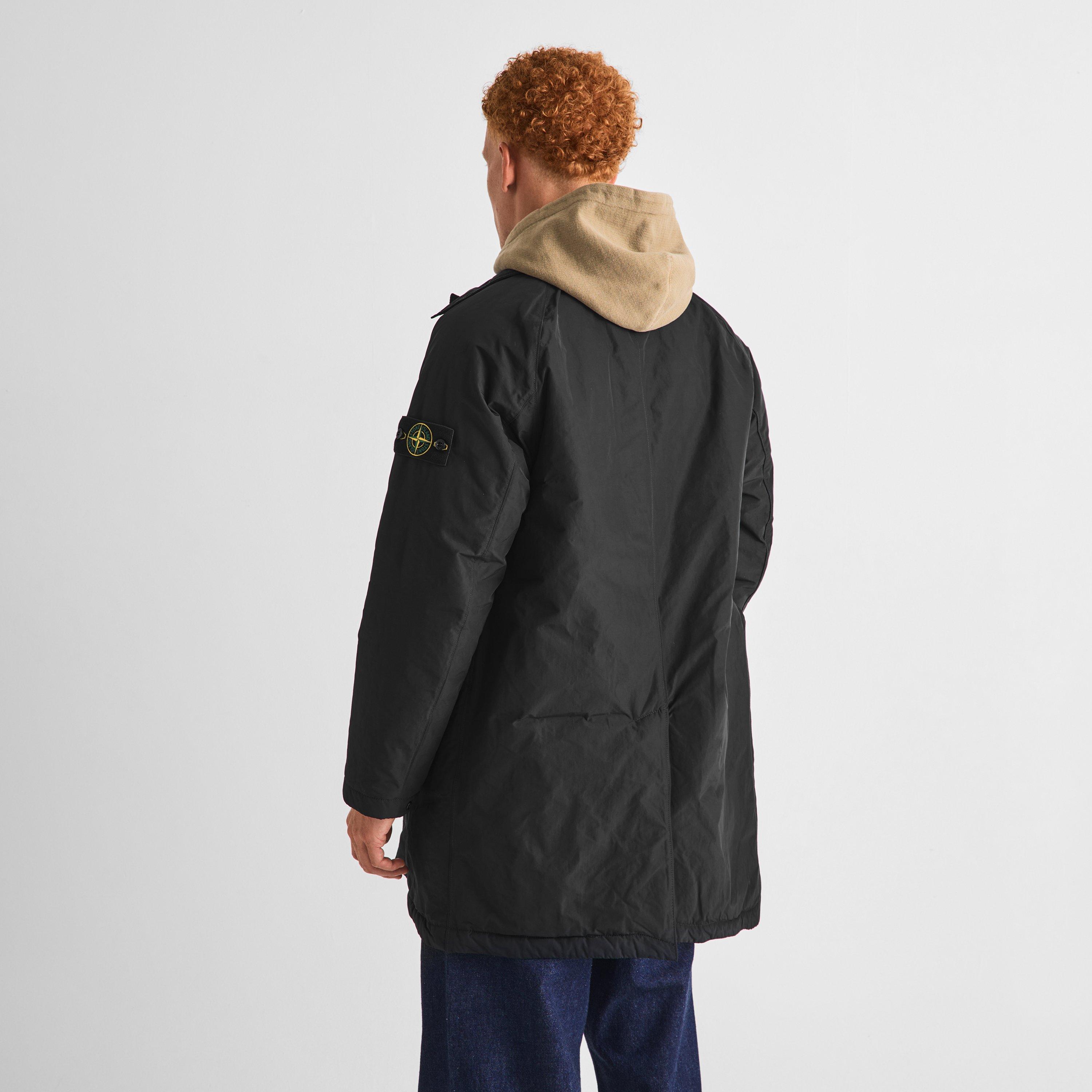 Black V0029 - Stone Island - Men's Micro Twill Thigh Length Parka Jacket - 4