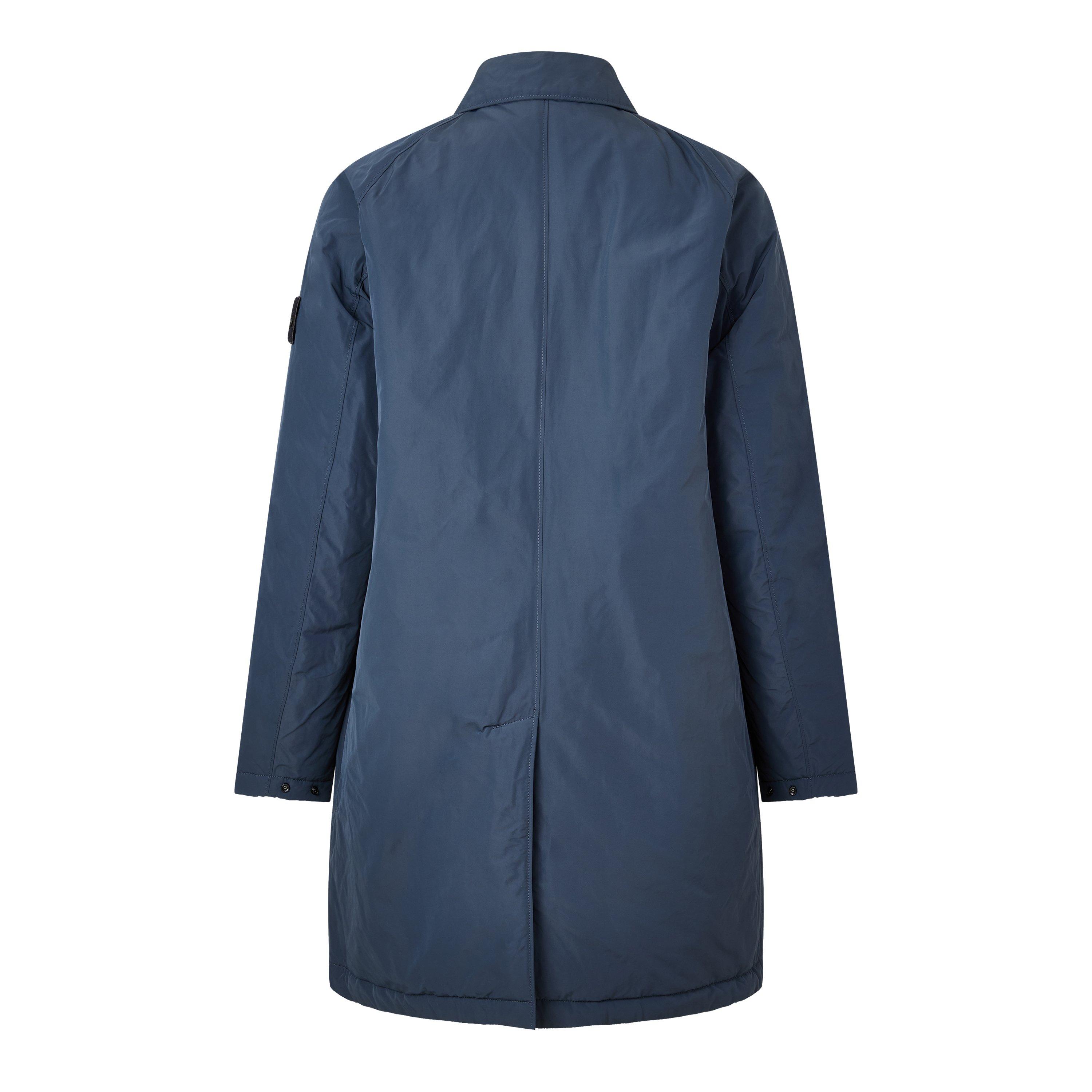 Navy V0020 - Stone Island - Men's Micro Twill Thigh Length Parka Jacket - 2