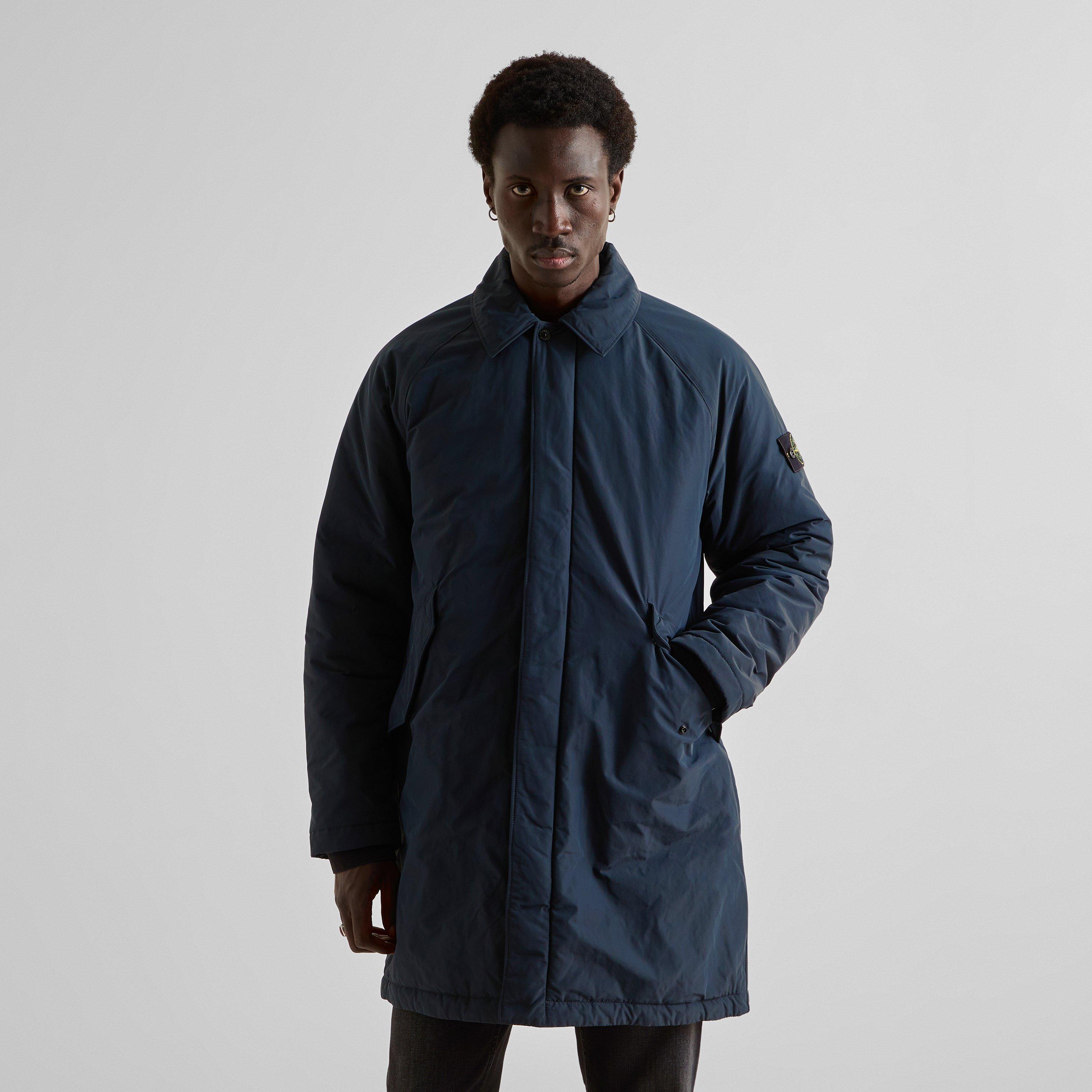 Navy V0020 - Stone Island - Men's Micro Twill Thigh Length Parka Jacket - 3
