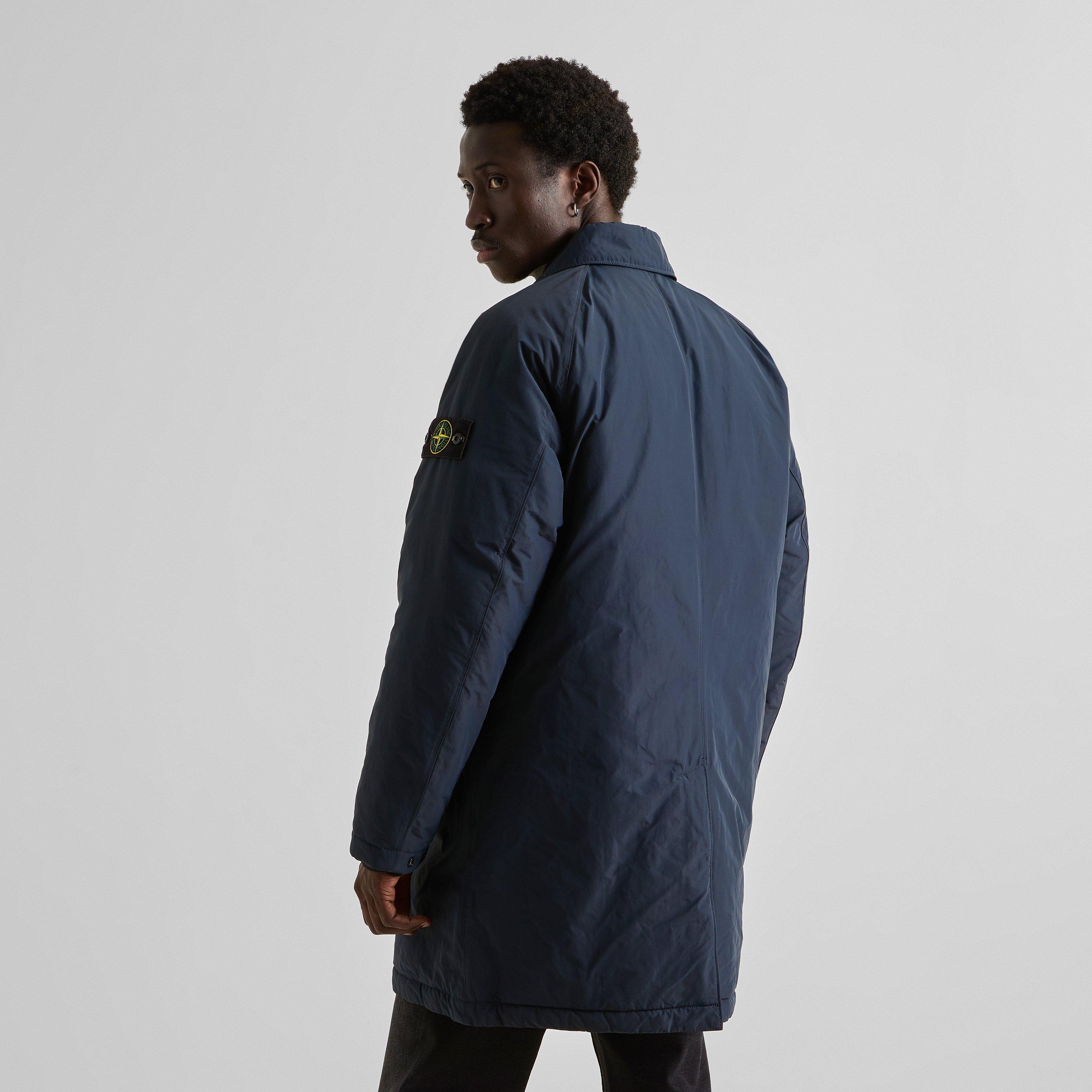 Navy V0020 - Stone Island - Men's Micro Twill Thigh Length Parka Jacket - 4