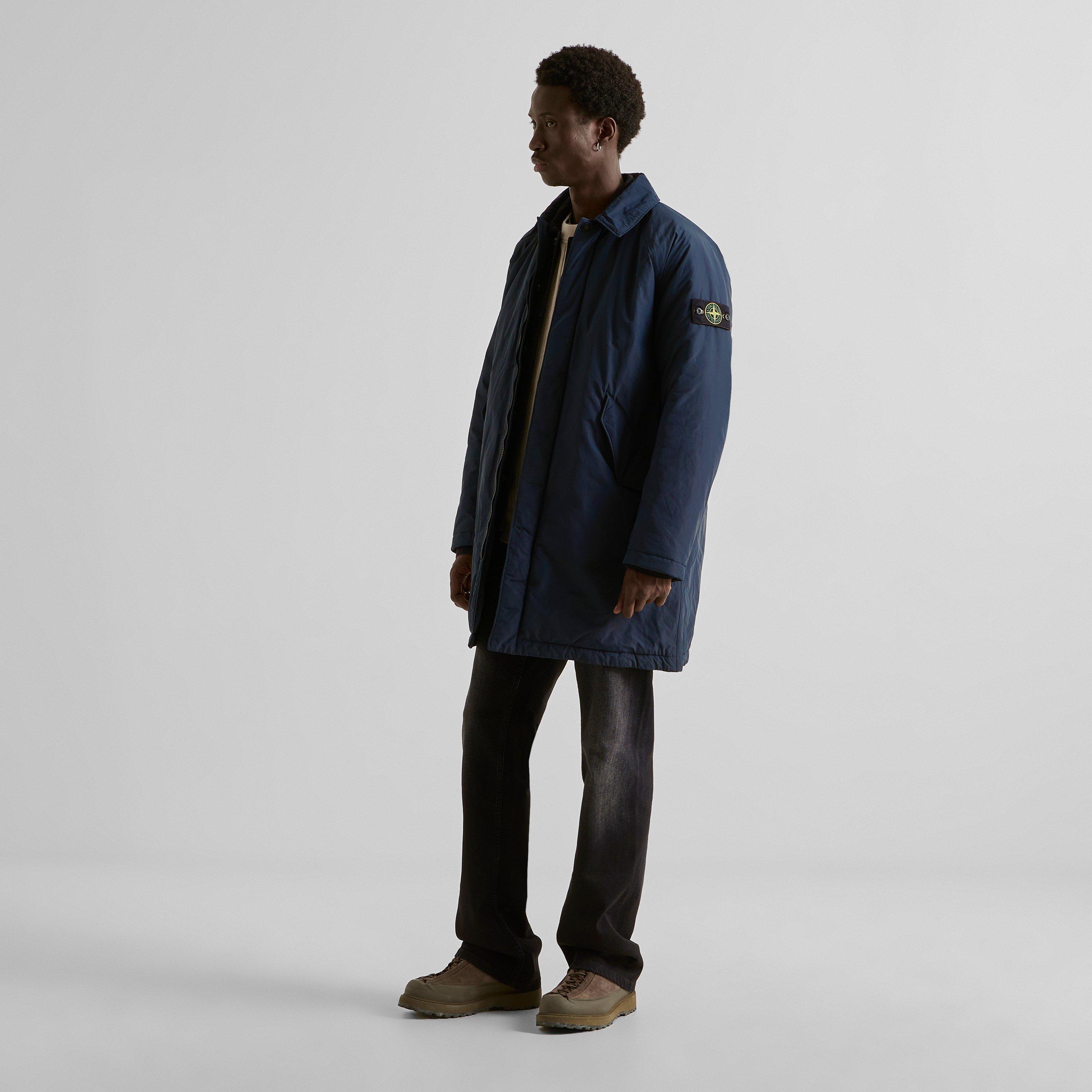 Navy V0020 - Stone Island - Men's Micro Twill Thigh Length Parka Jacket - 6