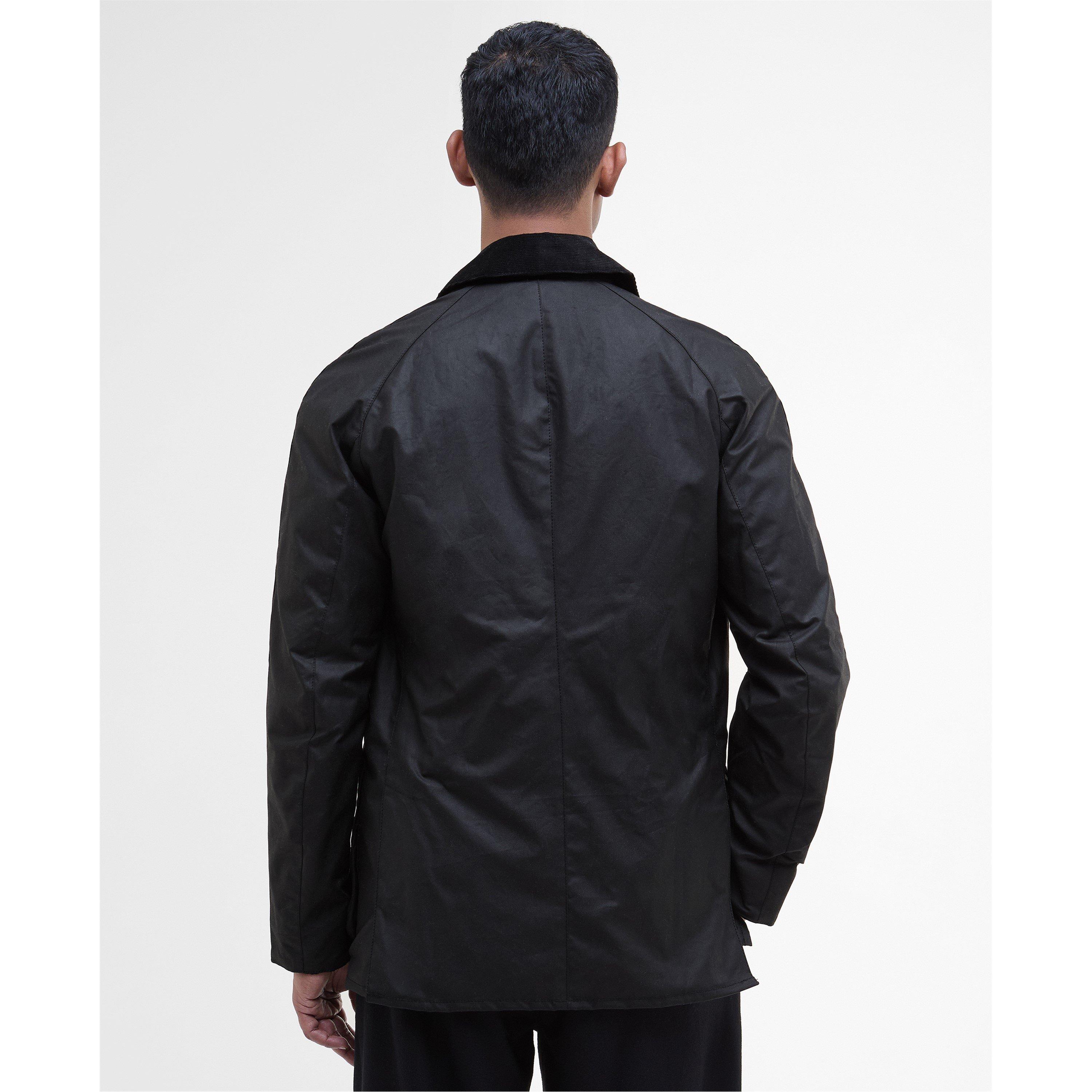 Black BK72 - Barbour - Mens Ashby Water Resistant Windproof Long Sleeve Wax Jacket - 2