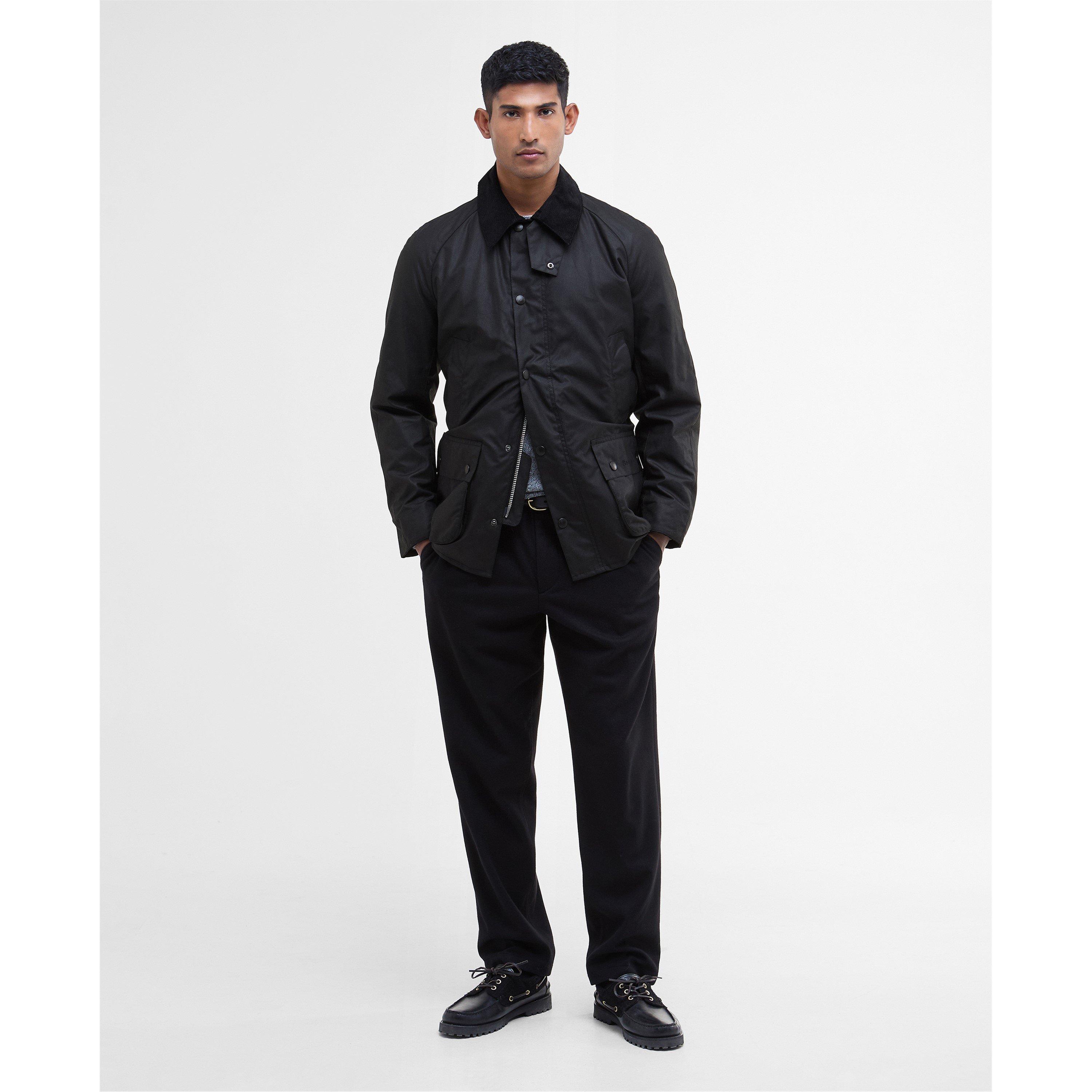 Black BK72 - Barbour - Mens Ashby Water Resistant Windproof Long Sleeve Wax Jacket - 3