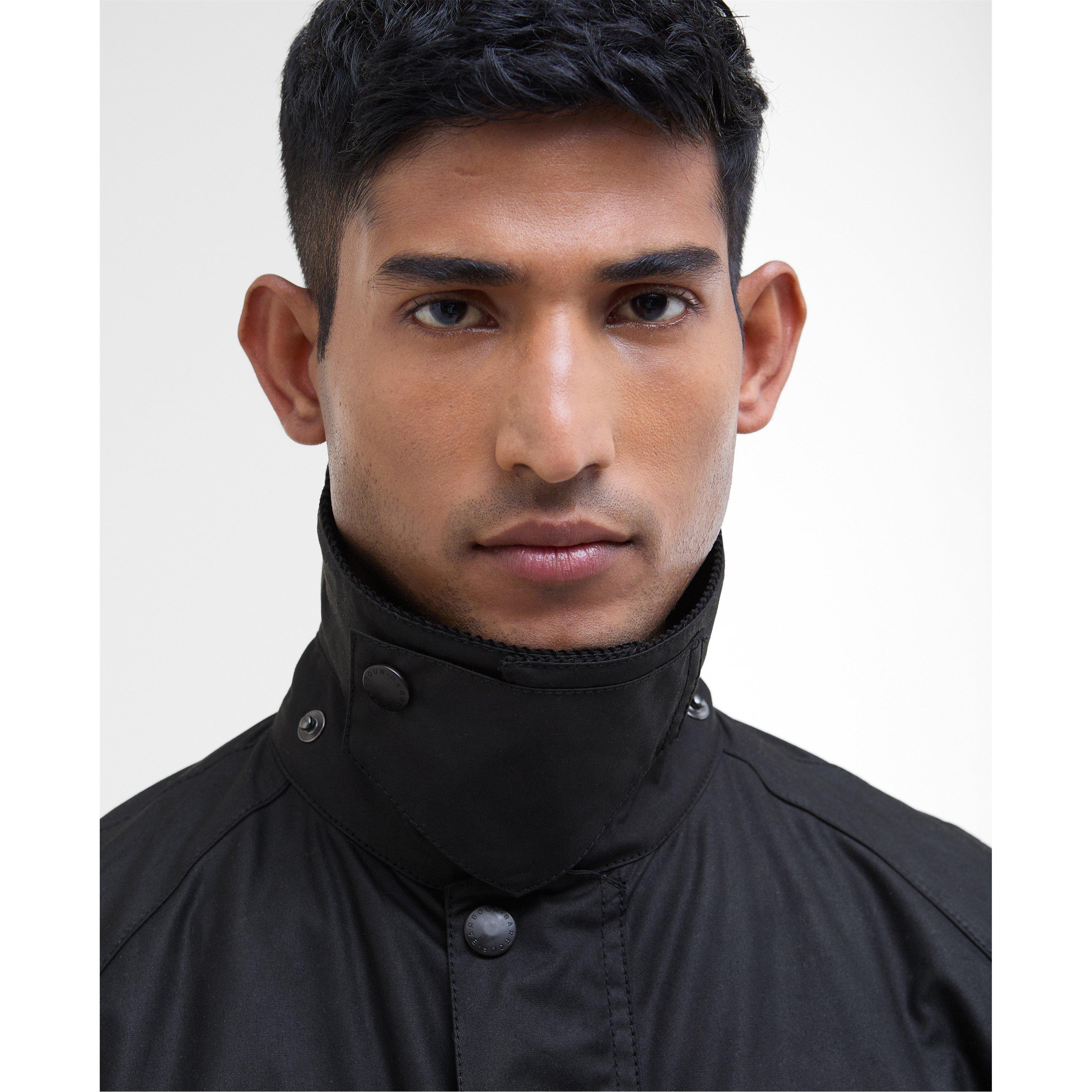 Black BK72 - Barbour - Mens Ashby Water Resistant Windproof Long Sleeve Wax Jacket - 4