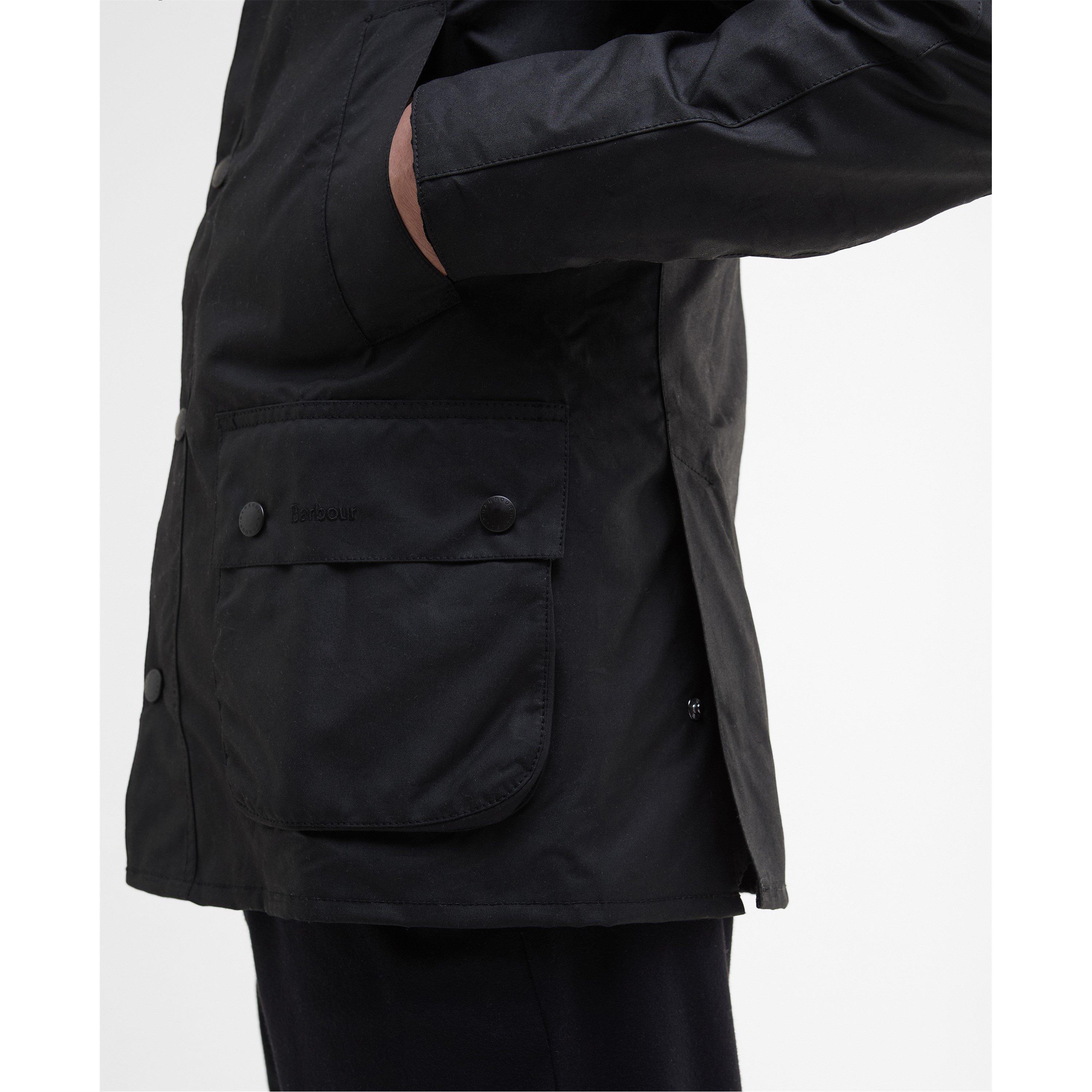 Black BK72 - Barbour - Mens Ashby Water Resistant Windproof Long Sleeve Wax Jacket - 6