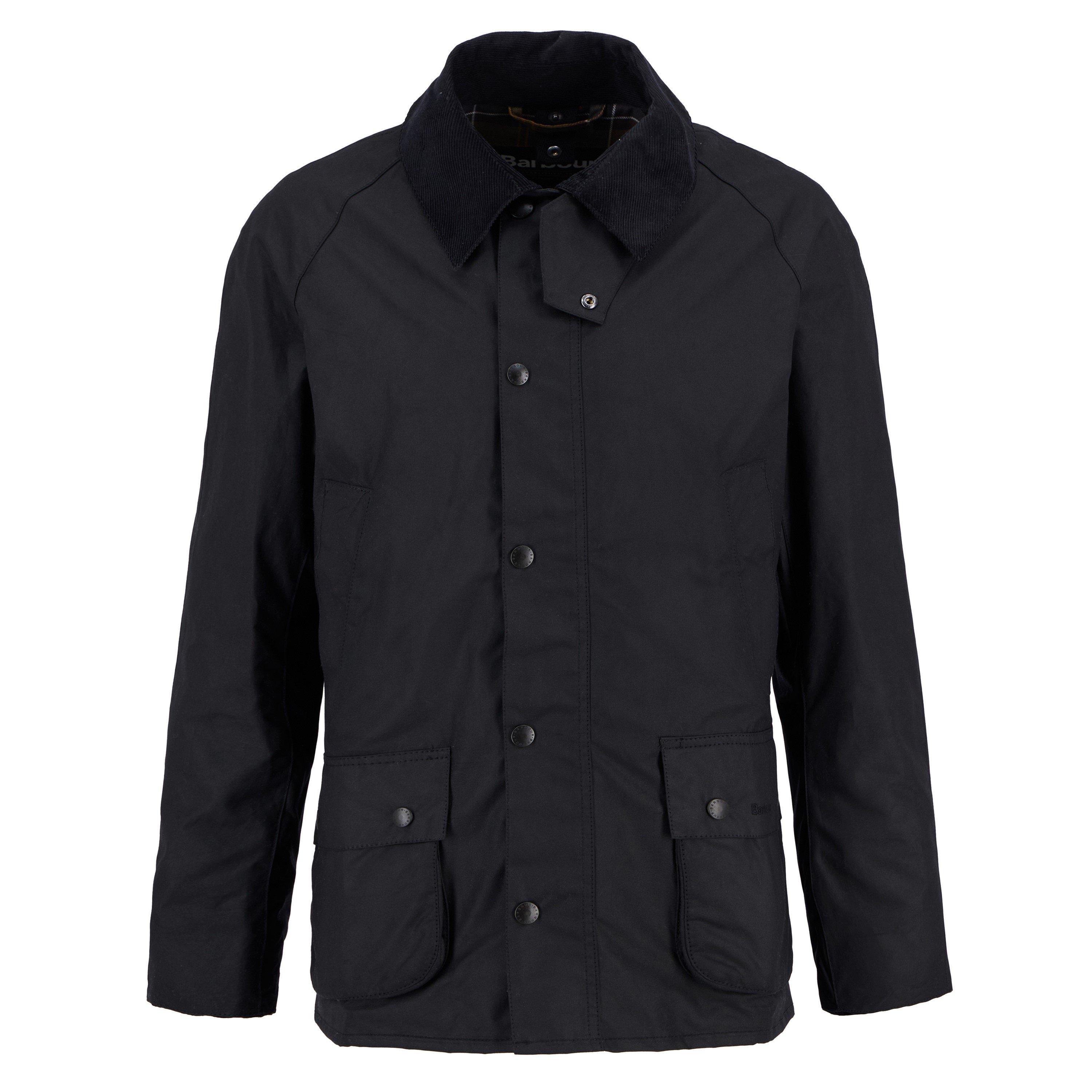 Black BK72 - Barbour - Mens Ashby Water Resistant Windproof Long Sleeve Wax Jacket - 7