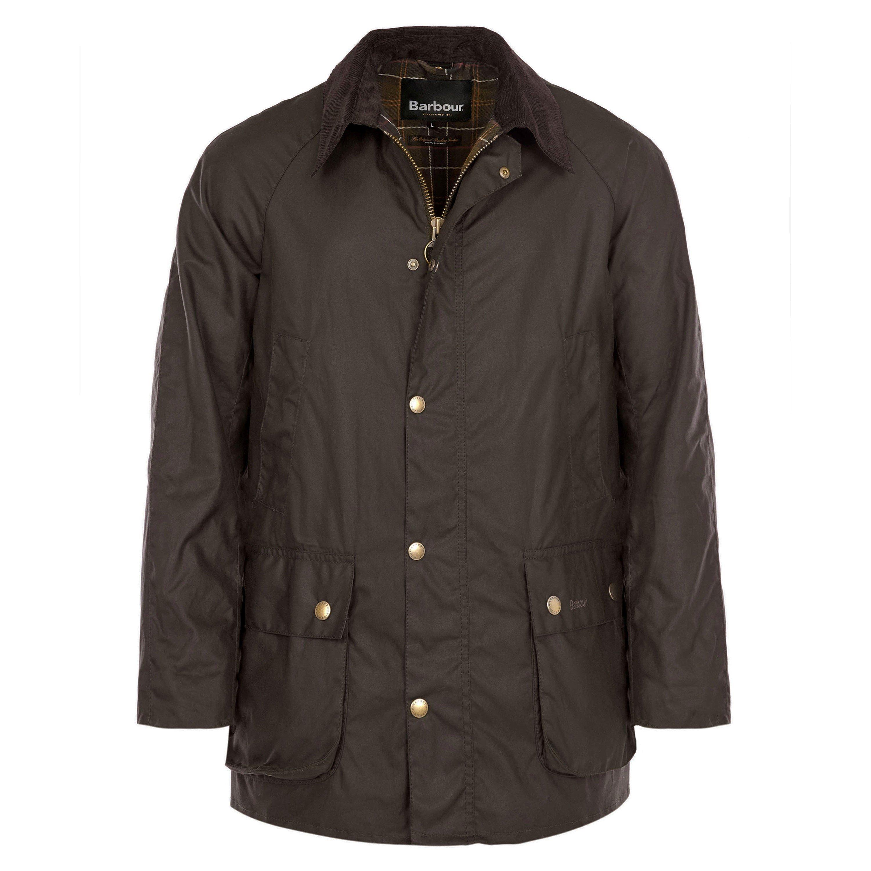 Barbour Men's Ashby Water Resistant Windproof Long Sleeve Wax Jacket - Olive Ol71 - S
