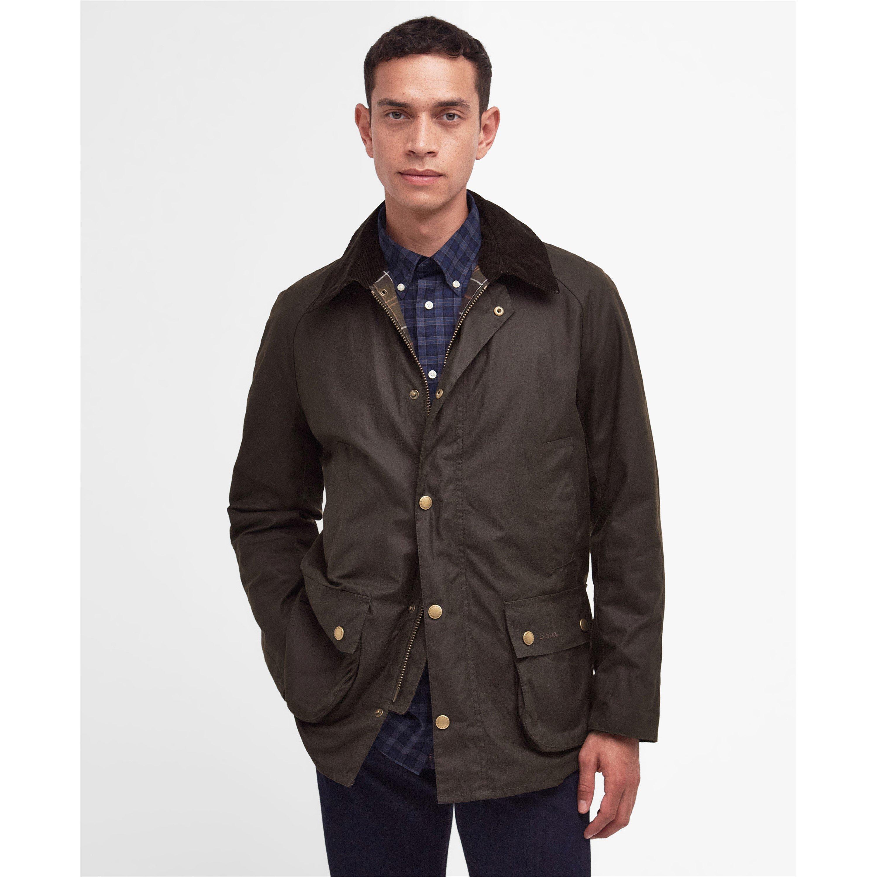 Olive OL71 - Barbour - Mens Ashby Water Resistant Windproof Long Sleeve Wax Jacket - 2