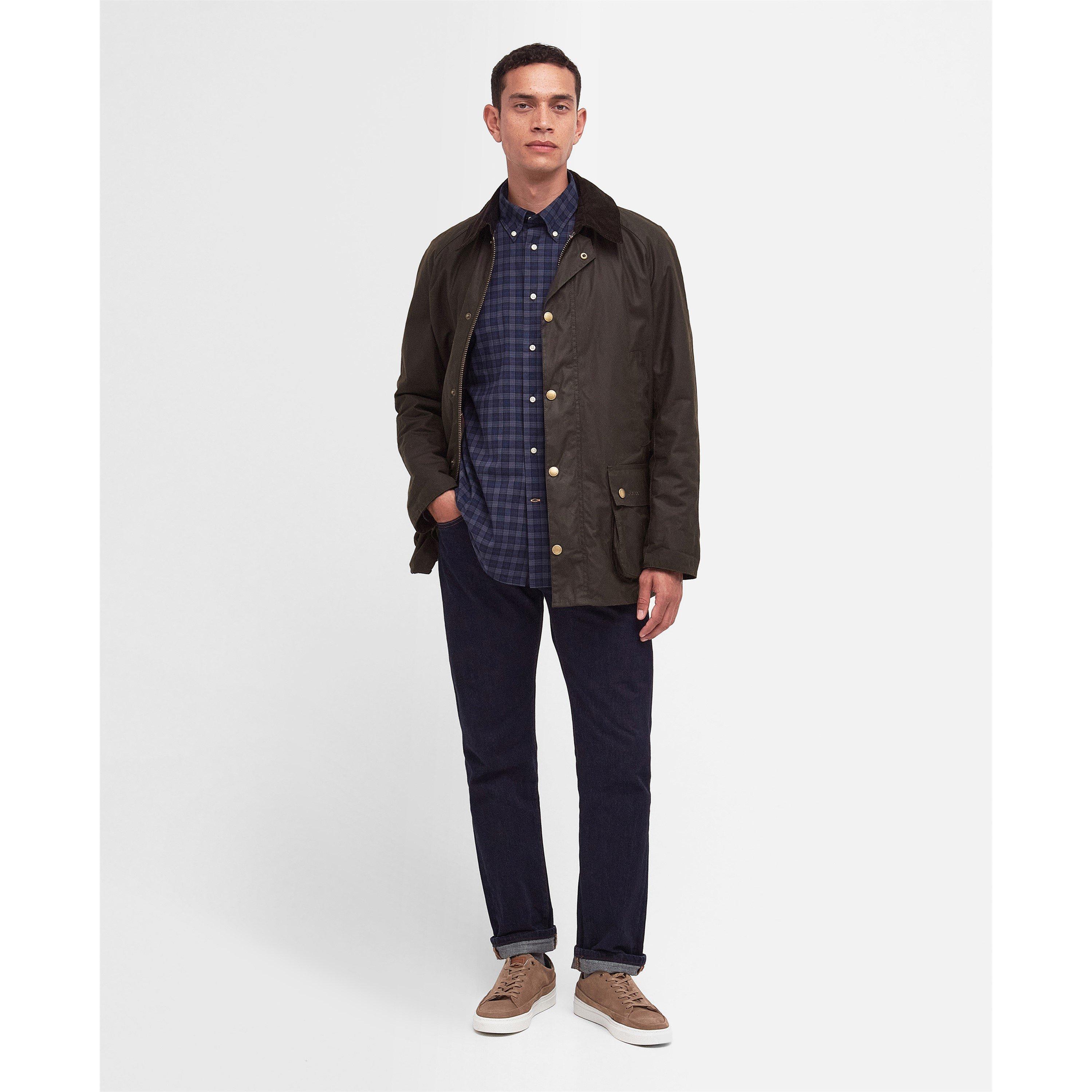 Olive OL71 - Barbour - Mens Ashby Water Resistant Windproof Long Sleeve Wax Jacket - 8