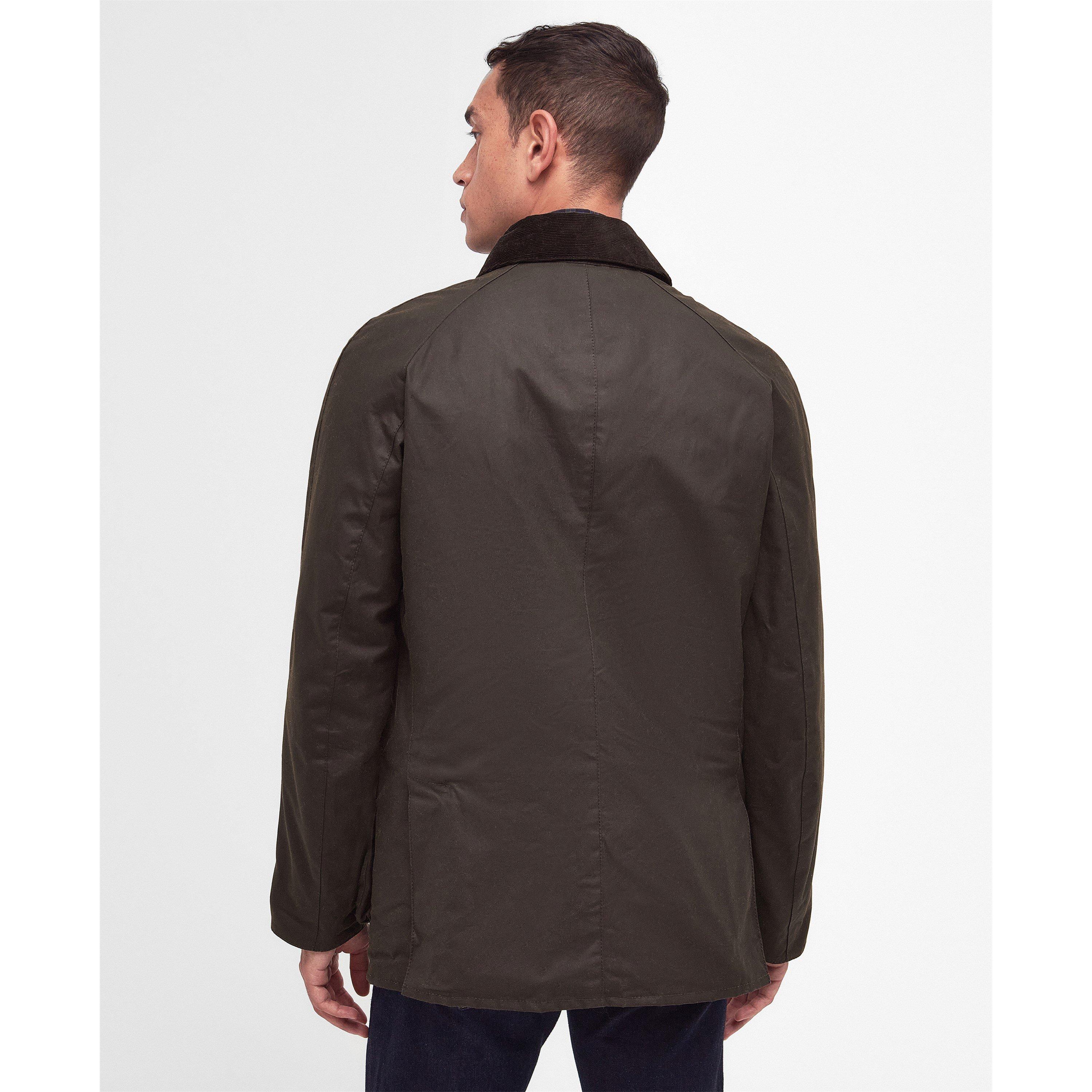 Olive OL71 - Barbour - Mens Ashby Water Resistant Windproof Long Sleeve Wax Jacket - 3