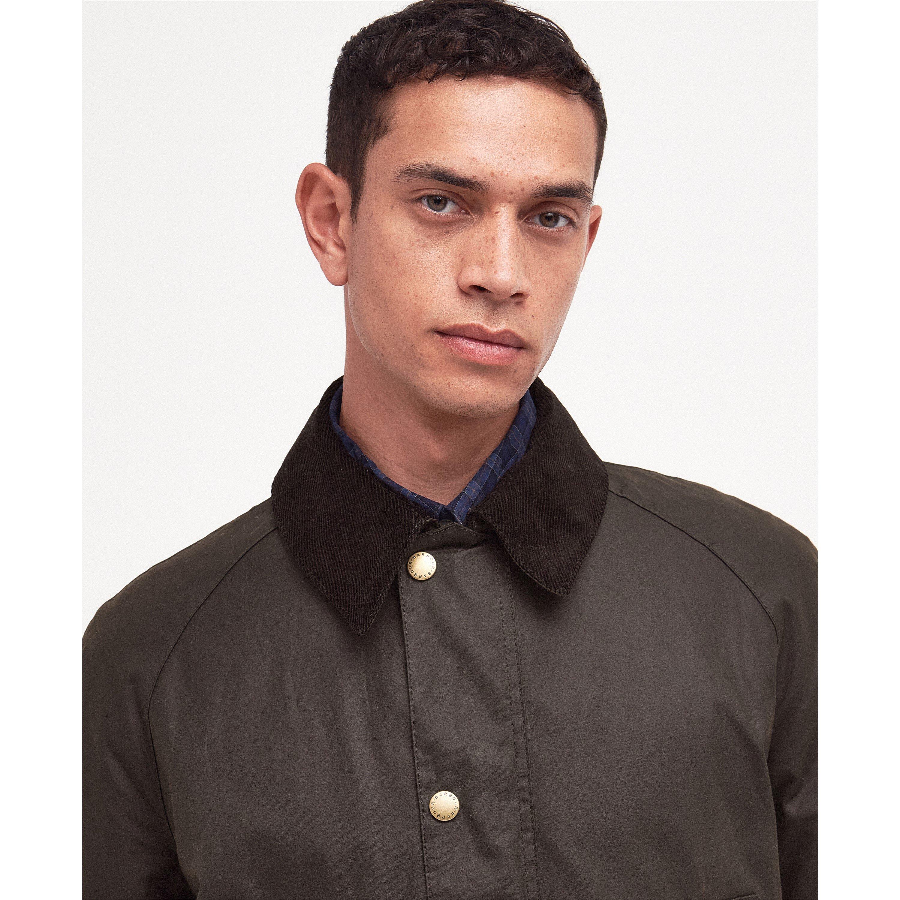 Olive OL71 - Barbour - Mens Ashby Water Resistant Windproof Long Sleeve Wax Jacket - 4