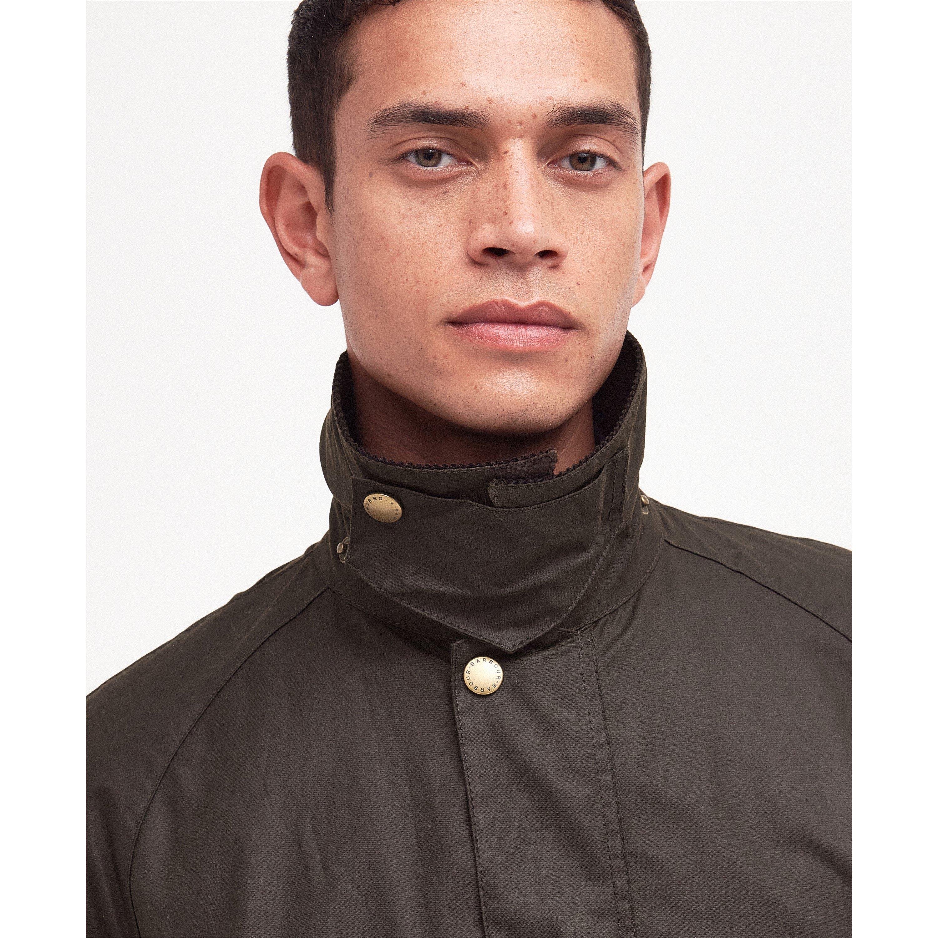 Olive OL71 - Barbour - Mens Ashby Water Resistant Windproof Long Sleeve Wax Jacket - 5