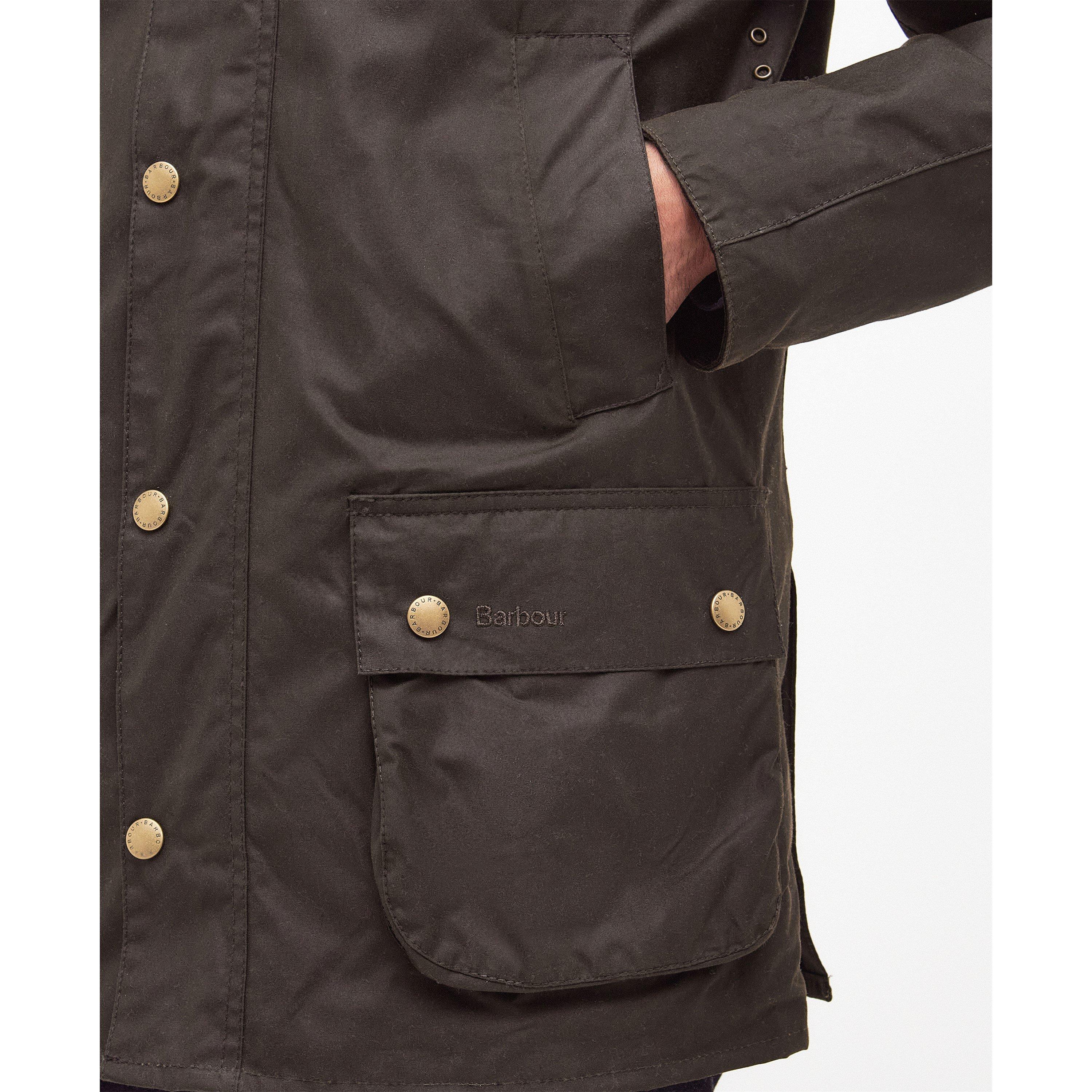 Olive OL71 - Barbour - Mens Ashby Water Resistant Windproof Long Sleeve Wax Jacket - 6