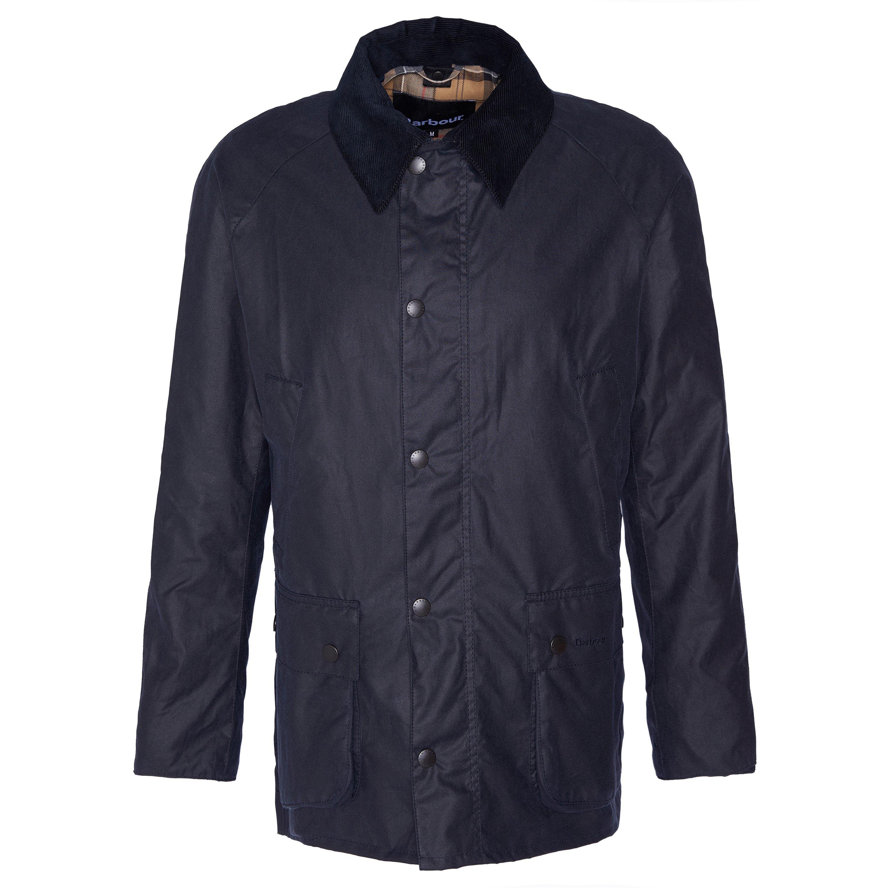 Barbour Men's Ashby Water Resistant Windproof Long Sleeve Wax Jacket - Navy Ny92 - 3XL