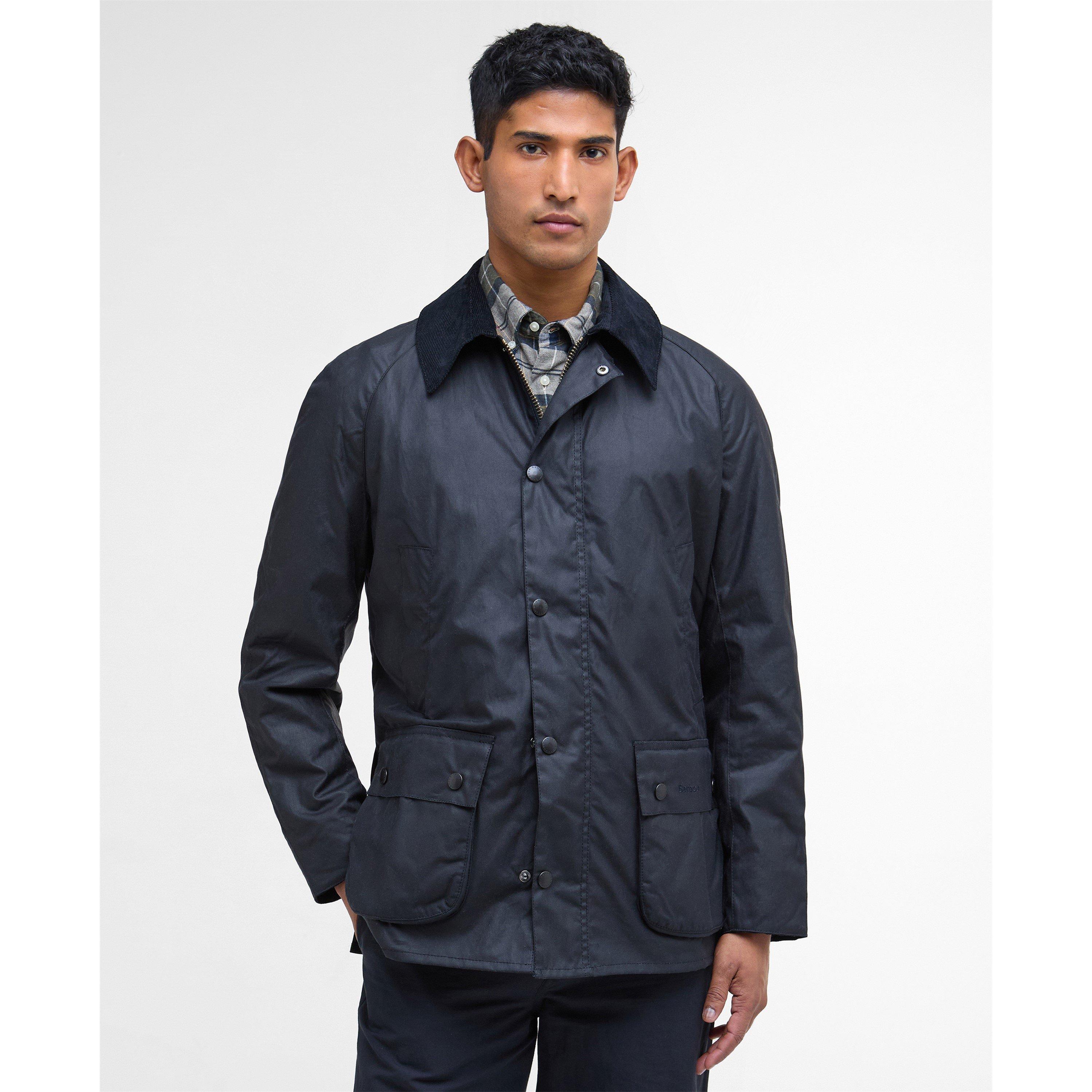 Navy NY92 - Barbour - Mens Ashby Water Resistant Windproof Long Sleeve Wax Jacket - 2