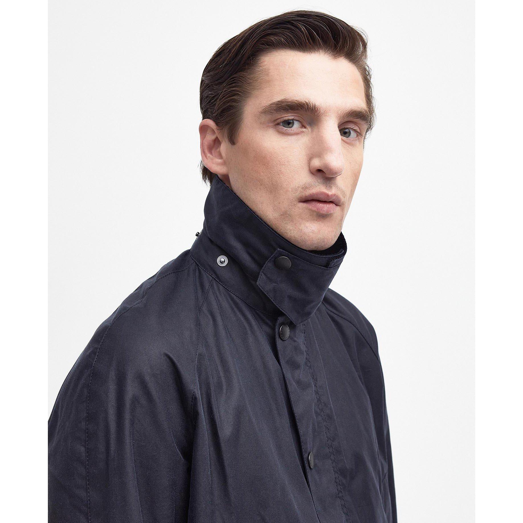 Navy - Barbour - Men's Ashby Water Resistant Windproof Long Sleeve Wax Jacket - 10