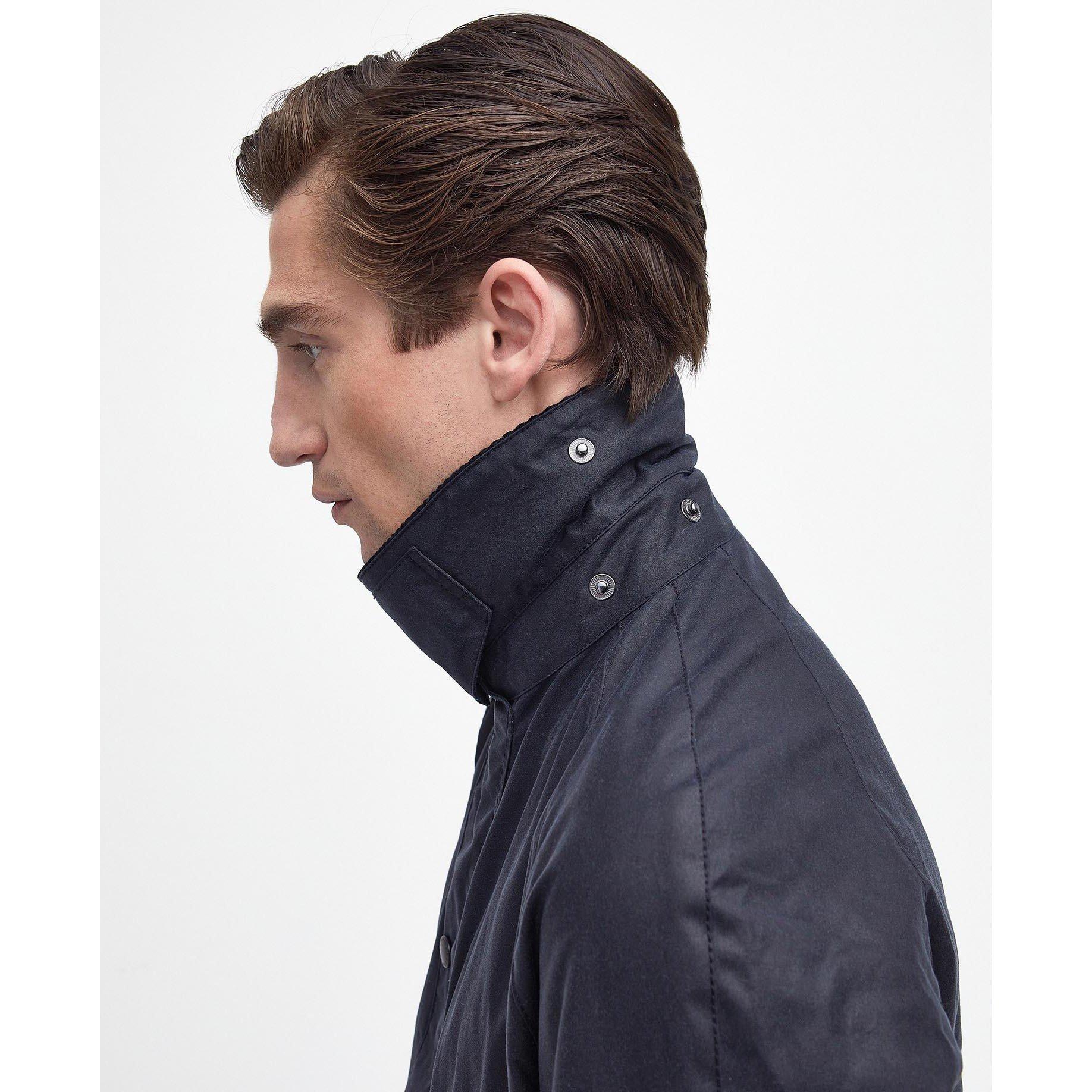 Navy - Barbour - Men's Ashby Water Resistant Windproof Long Sleeve Wax Jacket - 11
