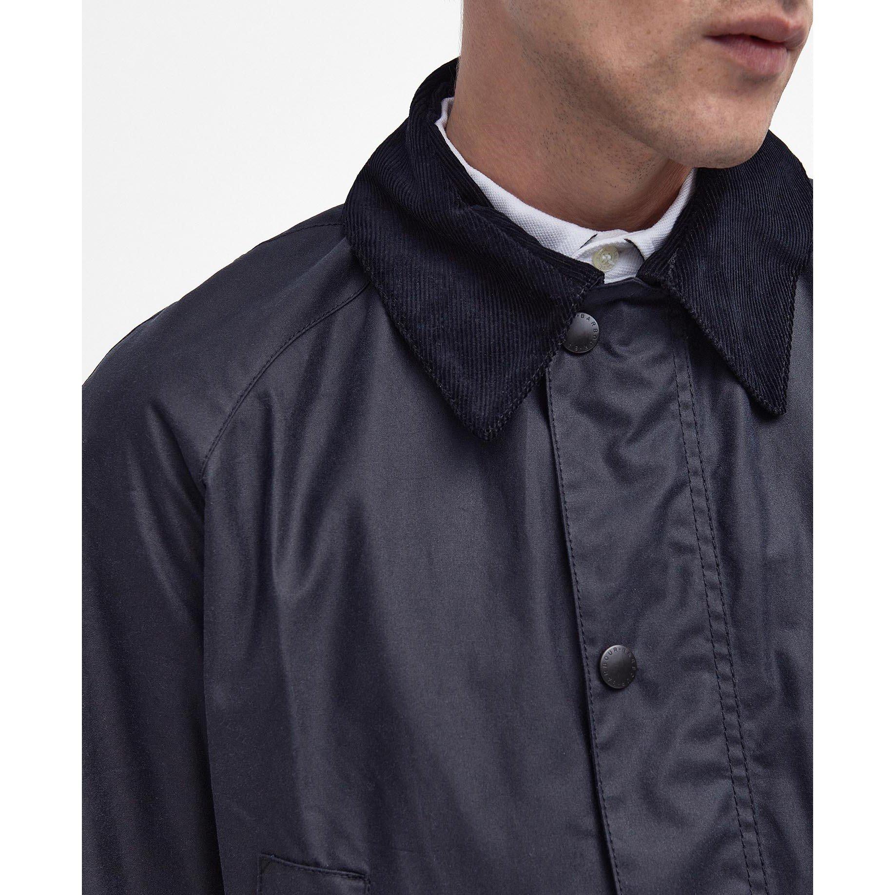 Navy - Barbour - Men's Ashby Water Resistant Windproof Long Sleeve Wax Jacket - 12