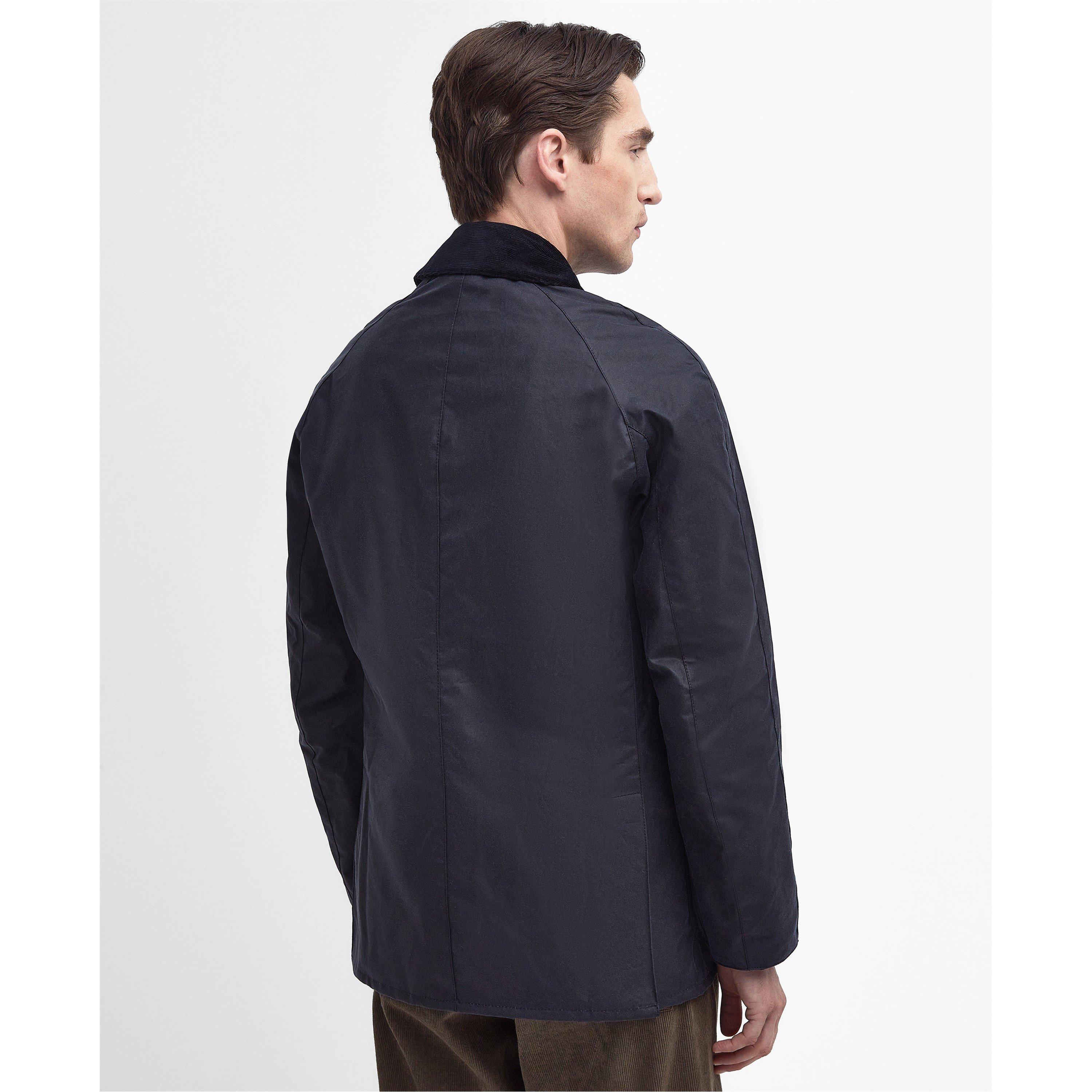 Navy - Barbour - Men's Ashby Water Resistant Windproof Long Sleeve Wax Jacket - 3
