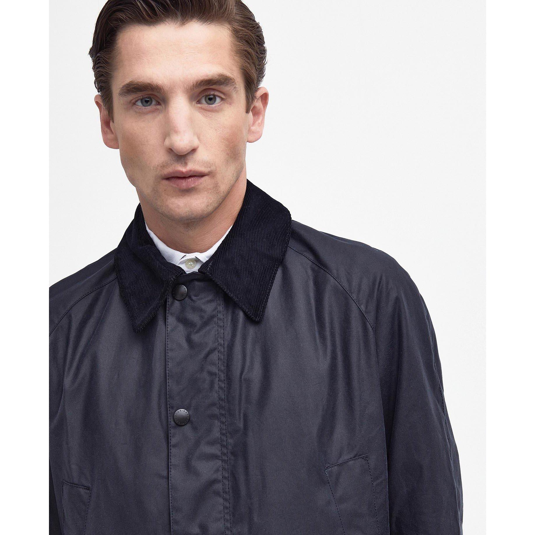 Navy - Barbour - Men's Ashby Water Resistant Windproof Long Sleeve Wax Jacket - 4