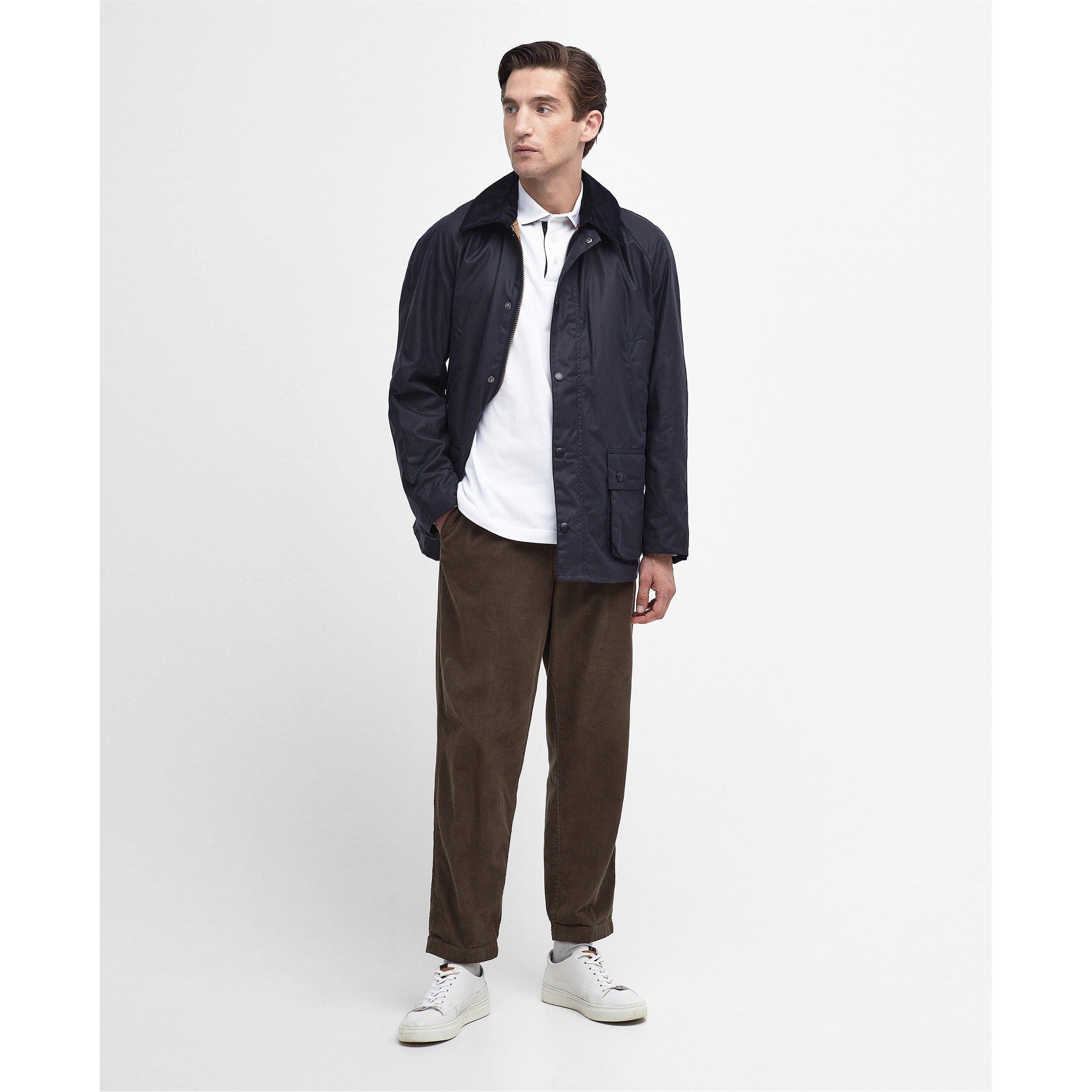 Navy - Barbour - Men's Ashby Water Resistant Windproof Long Sleeve Wax Jacket - 6