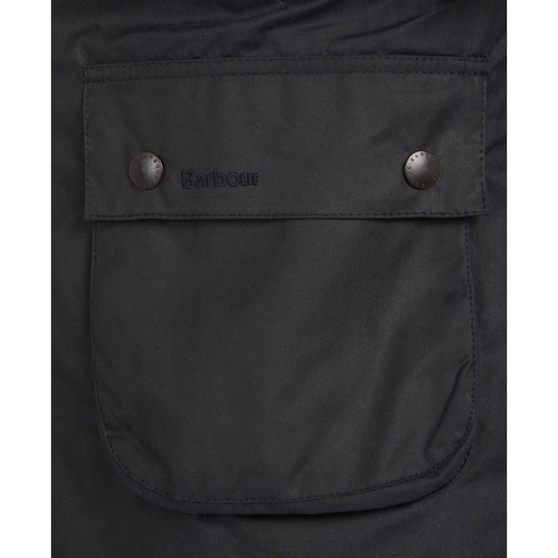 Navy - Barbour - Men's Ashby Water Resistant Windproof Long Sleeve Wax Jacket - 7