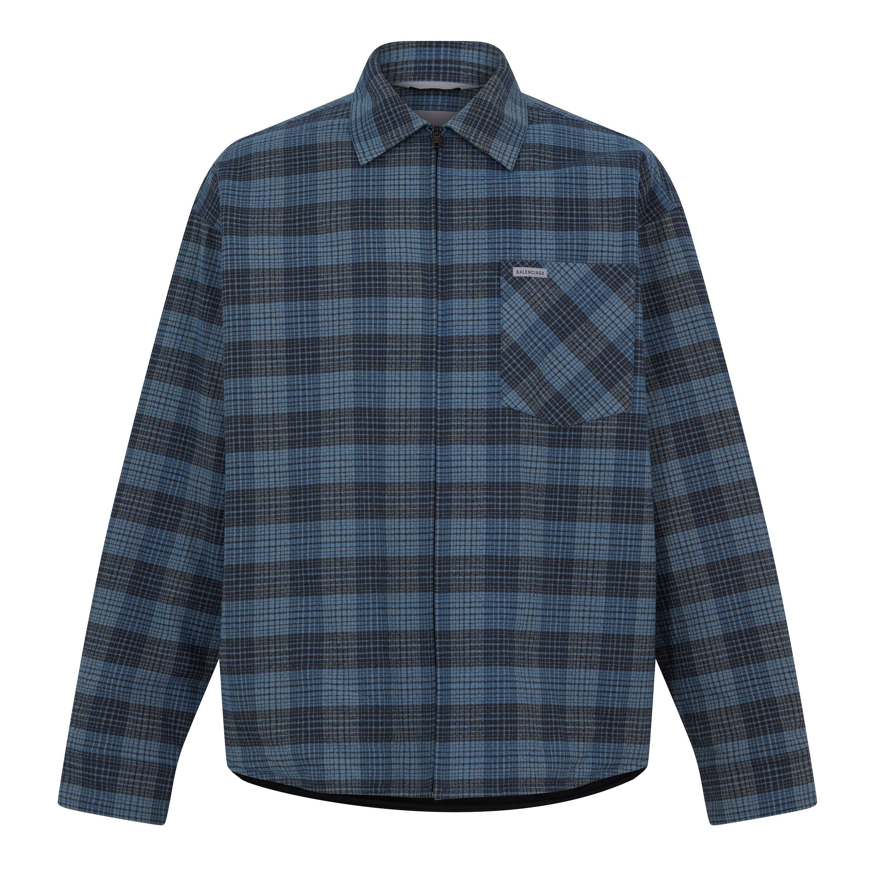 Balenciaga Men's Overshirt - Blue - S