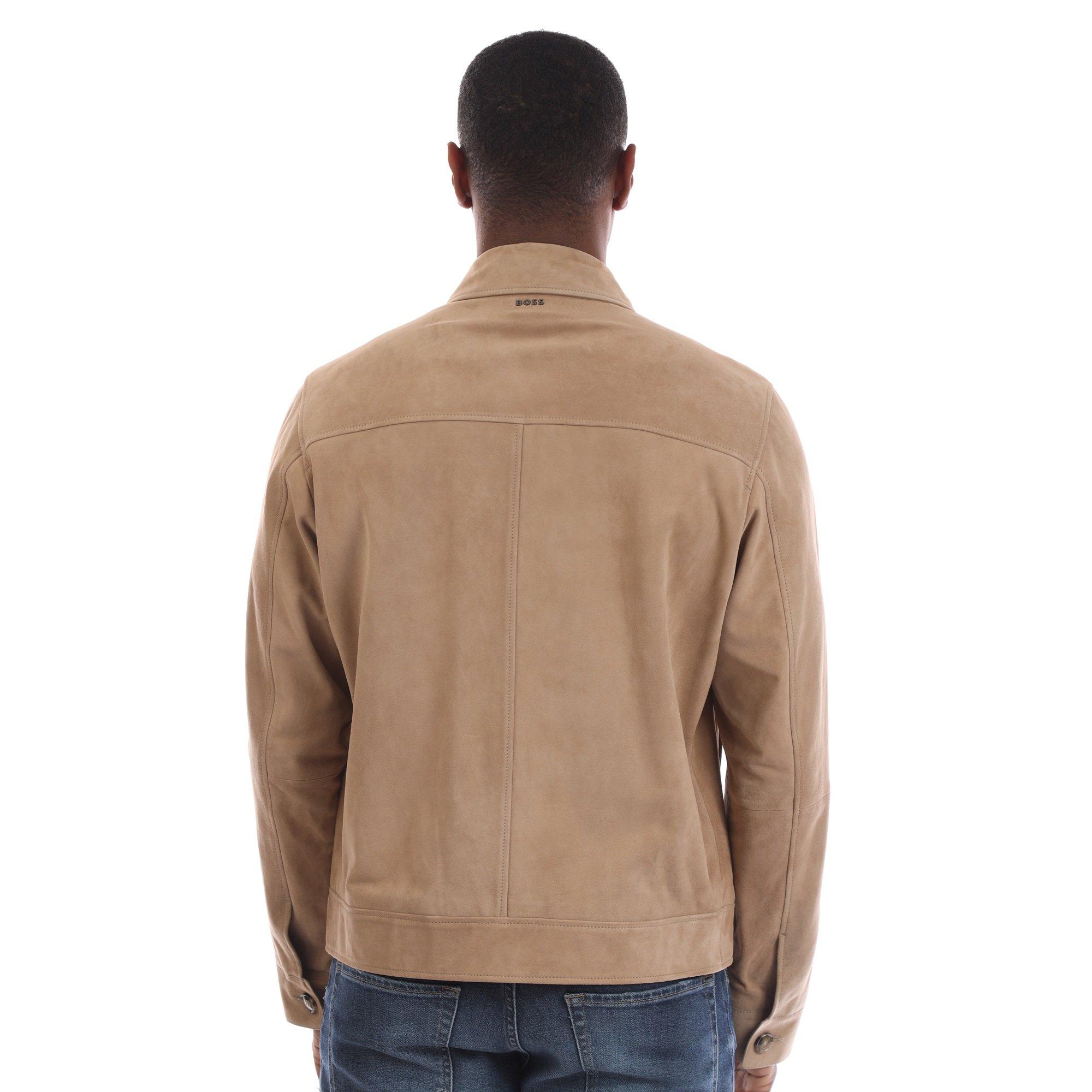Light Beige - Boss - H-Malbano5 10248409 01 Leather Jacket Mens - 2