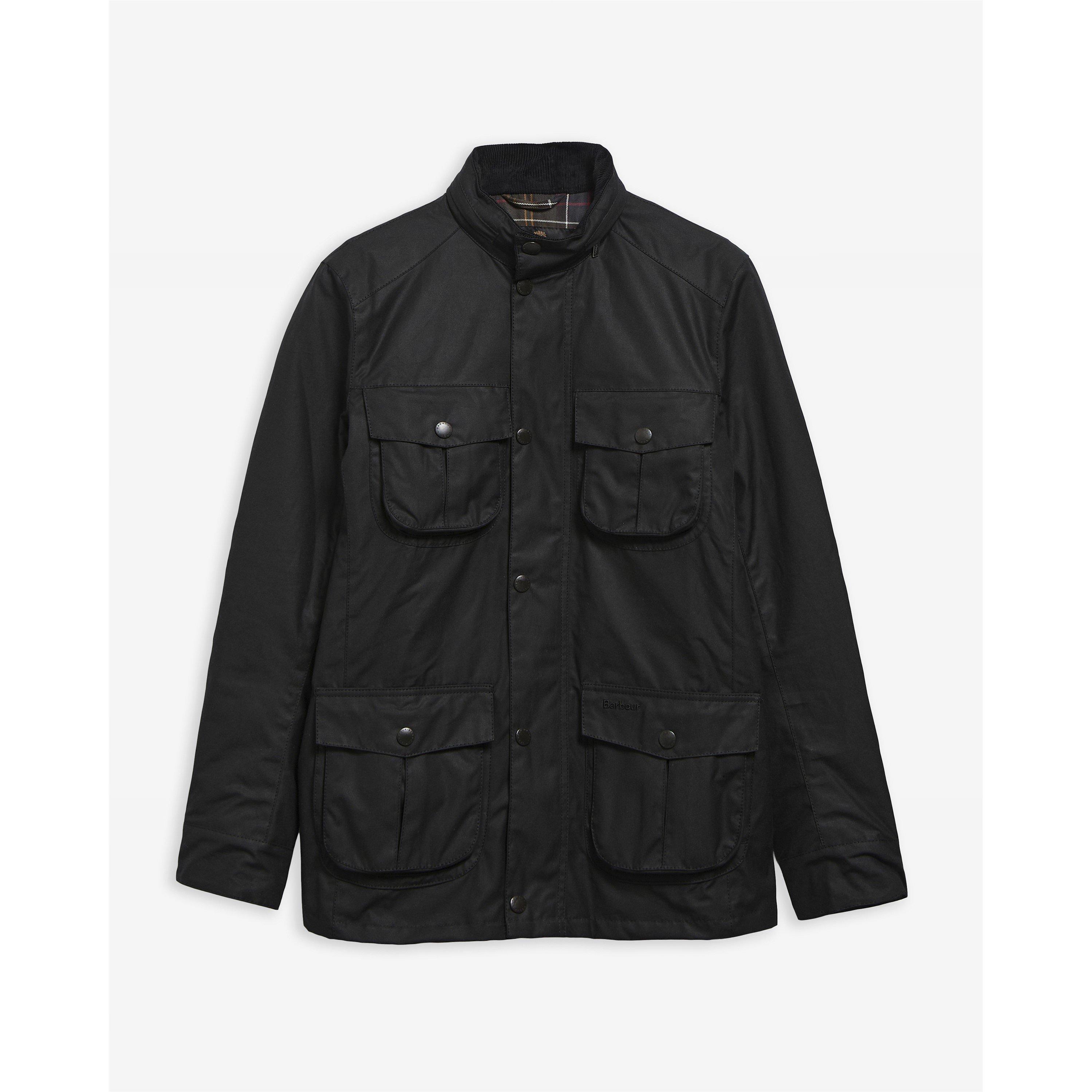 Black BK72 - Barbour - Men's Corbridge Water Resistant Waxed Tailored Fit Wax Jacket - 1