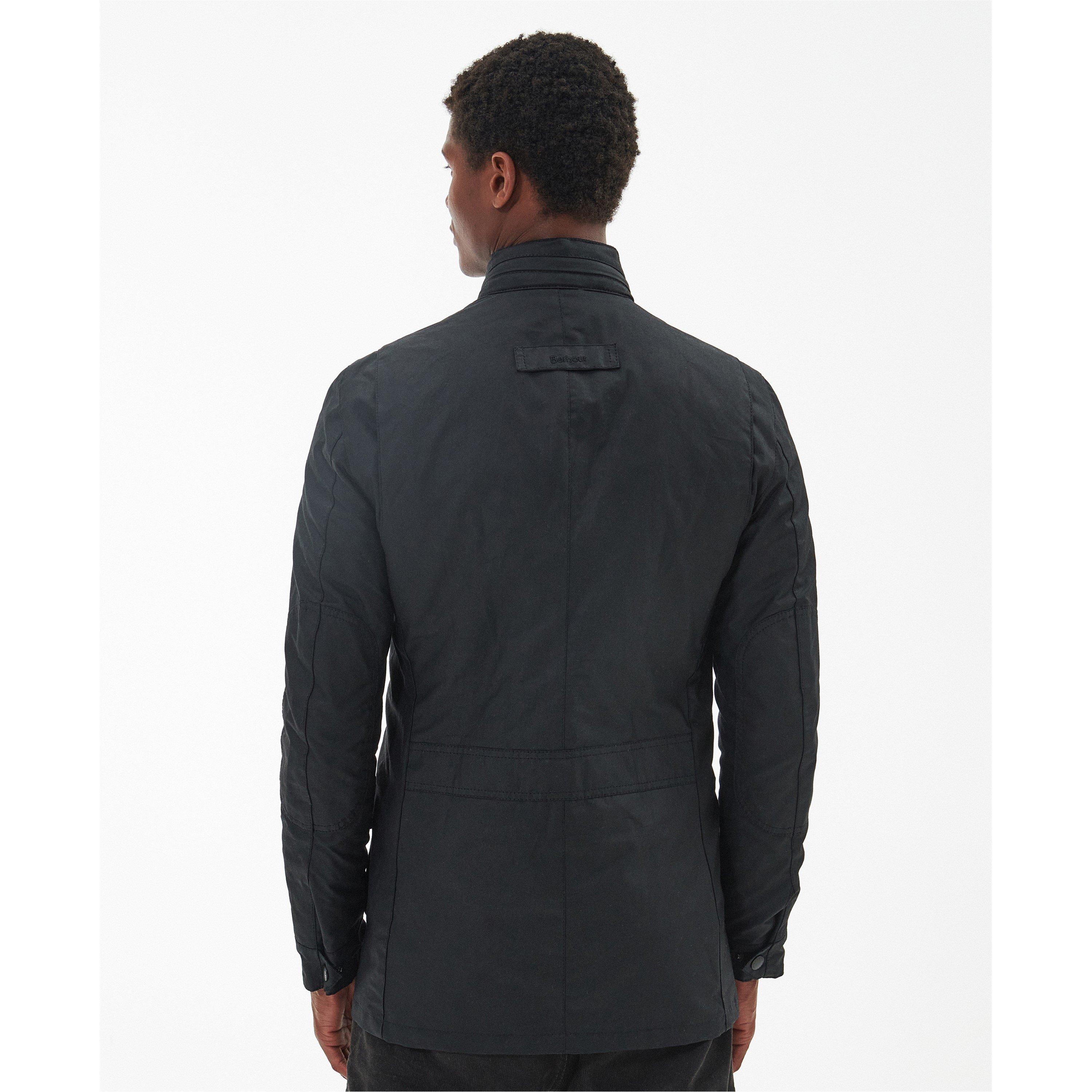 Black BK72 - Barbour - Men's Corbridge Water Resistant Waxed Tailored Fit Wax Jacket - 13