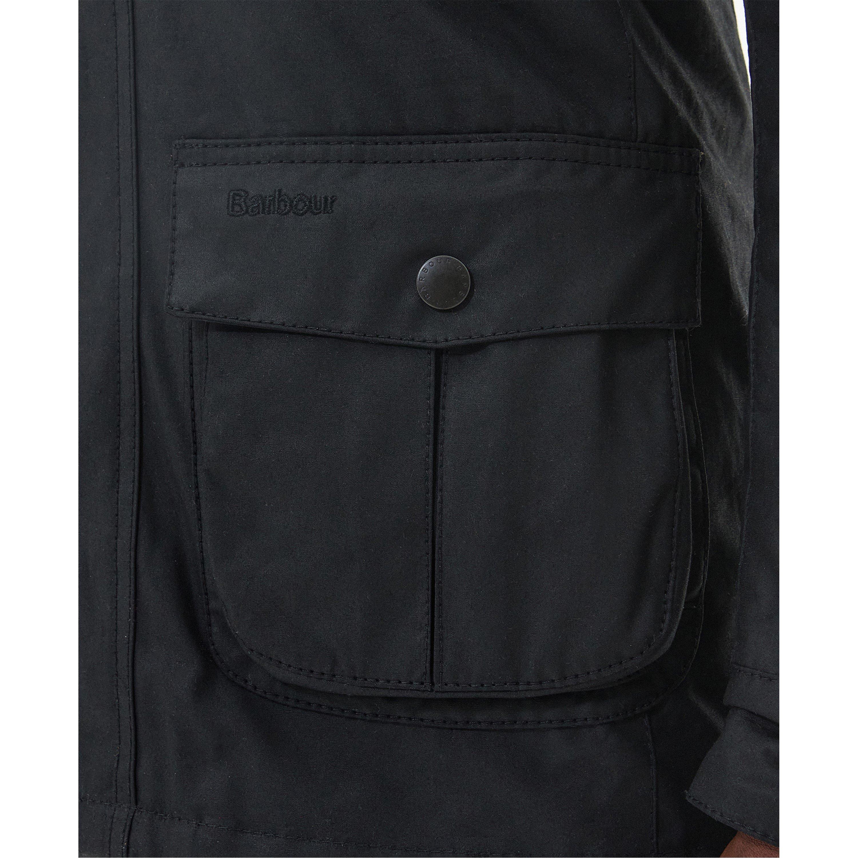 Black BK72 - Barbour - Men's Corbridge Water Resistant Waxed Tailored Fit Wax Jacket - 15