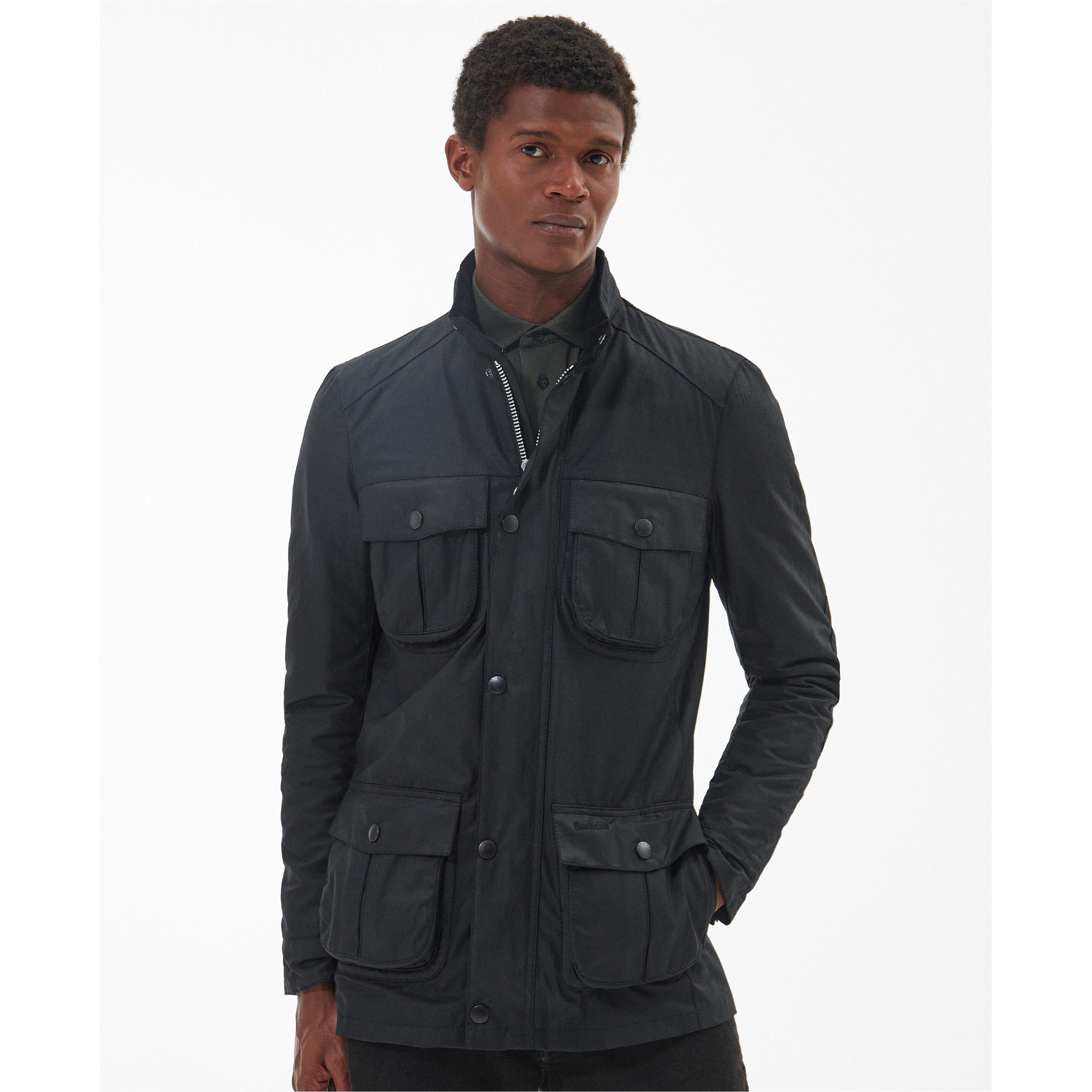 Black BK72 - Barbour - Men's Corbridge Water Resistant Waxed Tailored Fit Wax Jacket - 3