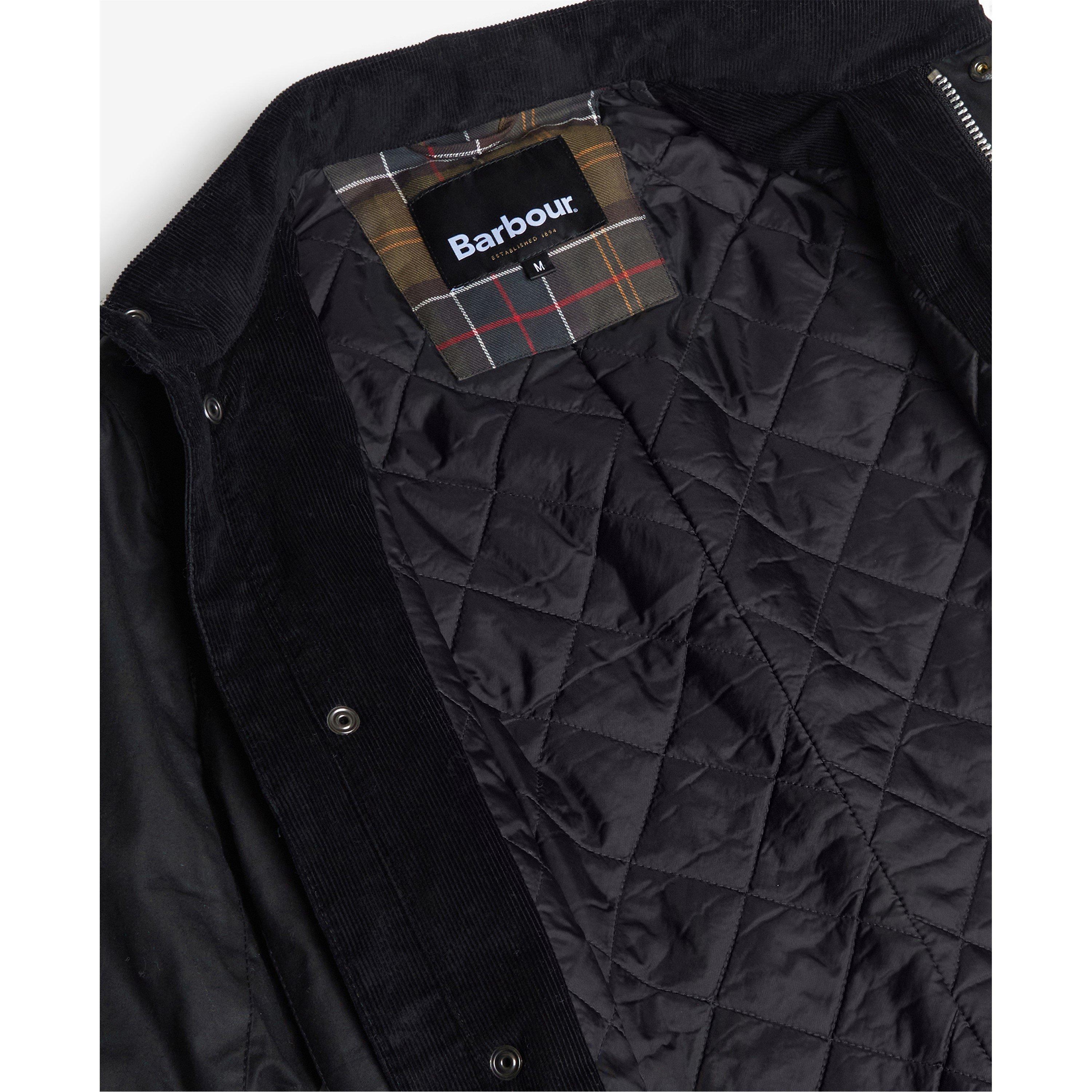Black BK72 - Barbour - Men's Corbridge Water Resistant Waxed Tailored Fit Wax Jacket - 5