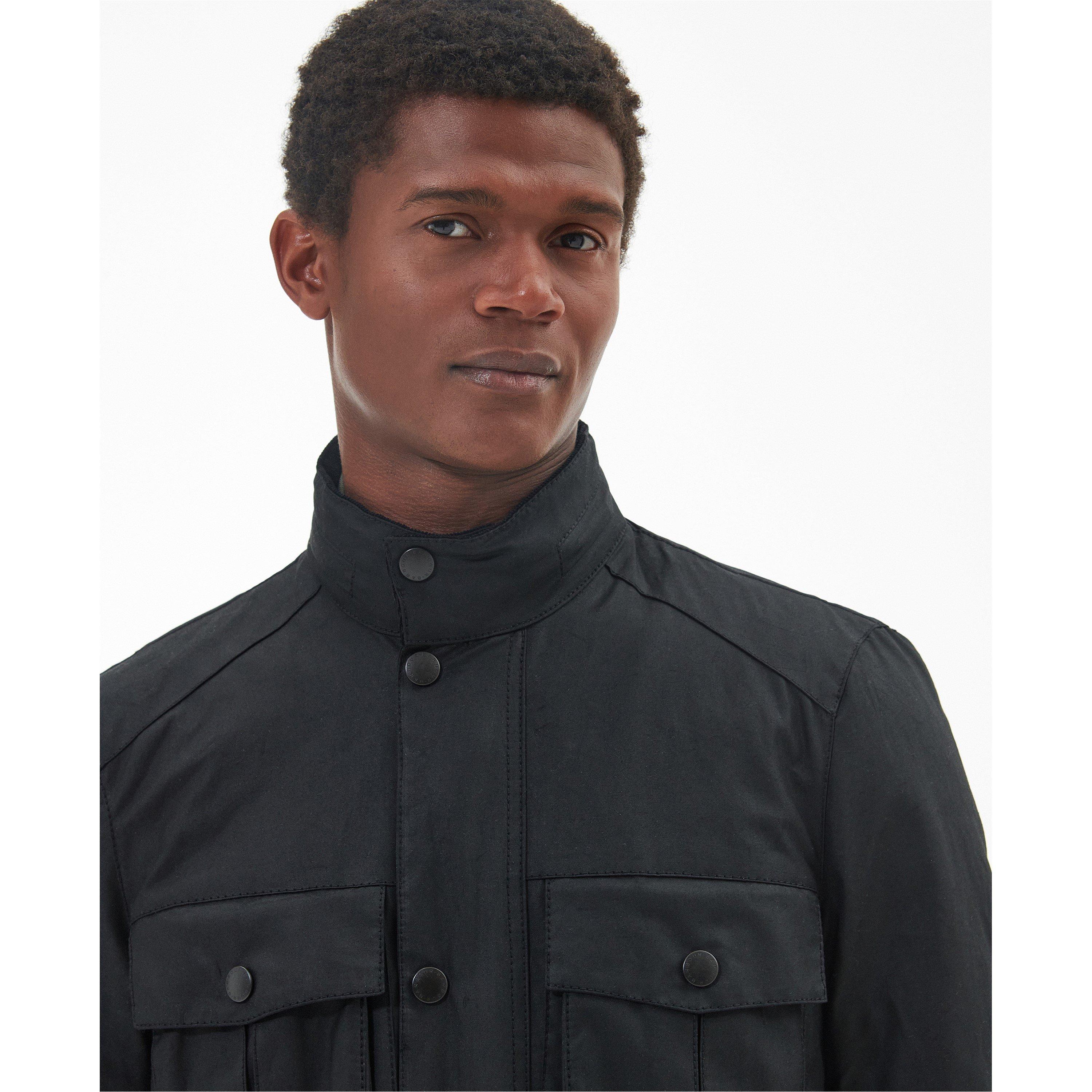 Black BK72 - Barbour - Men's Corbridge Water Resistant Waxed Tailored Fit Wax Jacket - 6