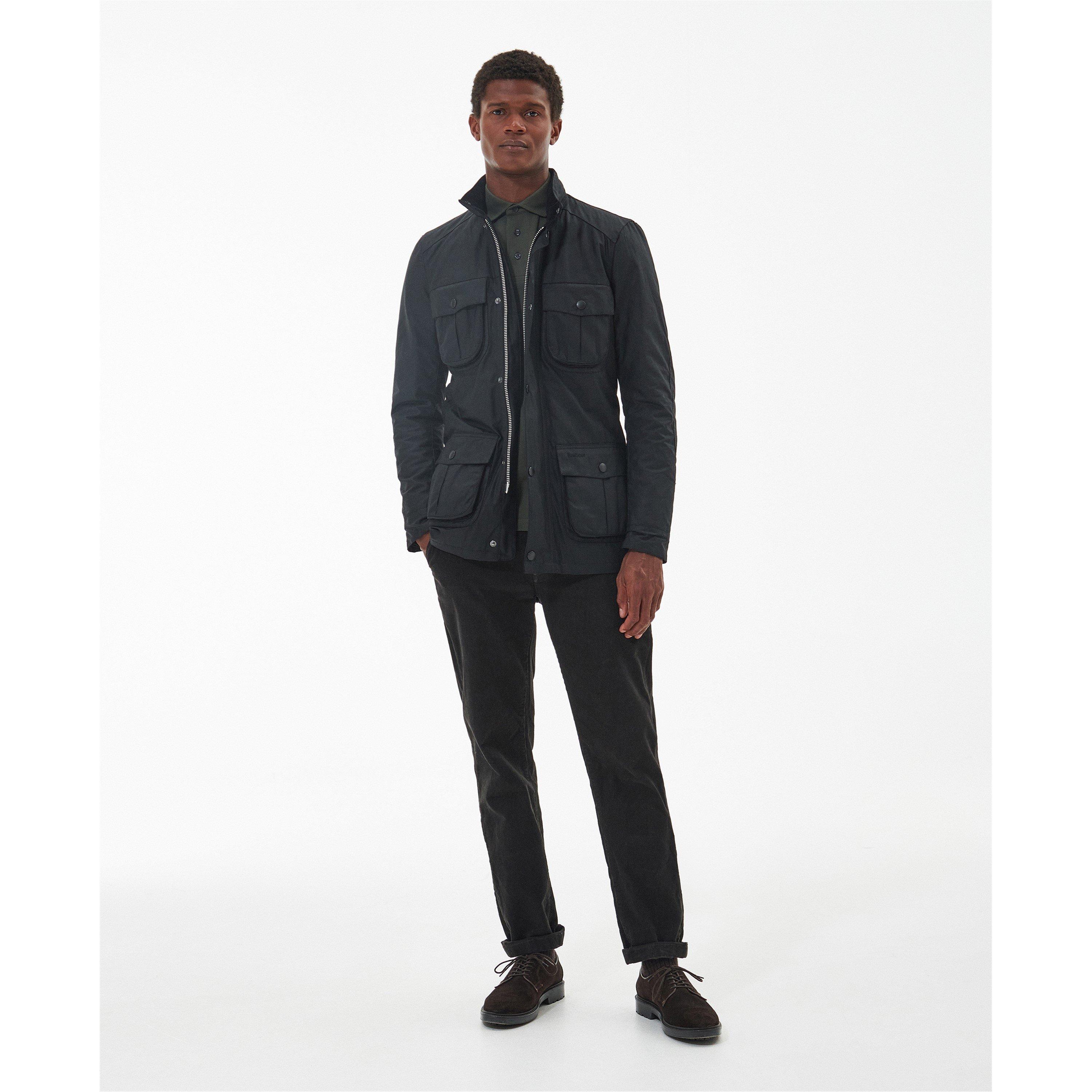 Black BK72 - Barbour - Men's Corbridge Water Resistant Waxed Tailored Fit Wax Jacket - 7