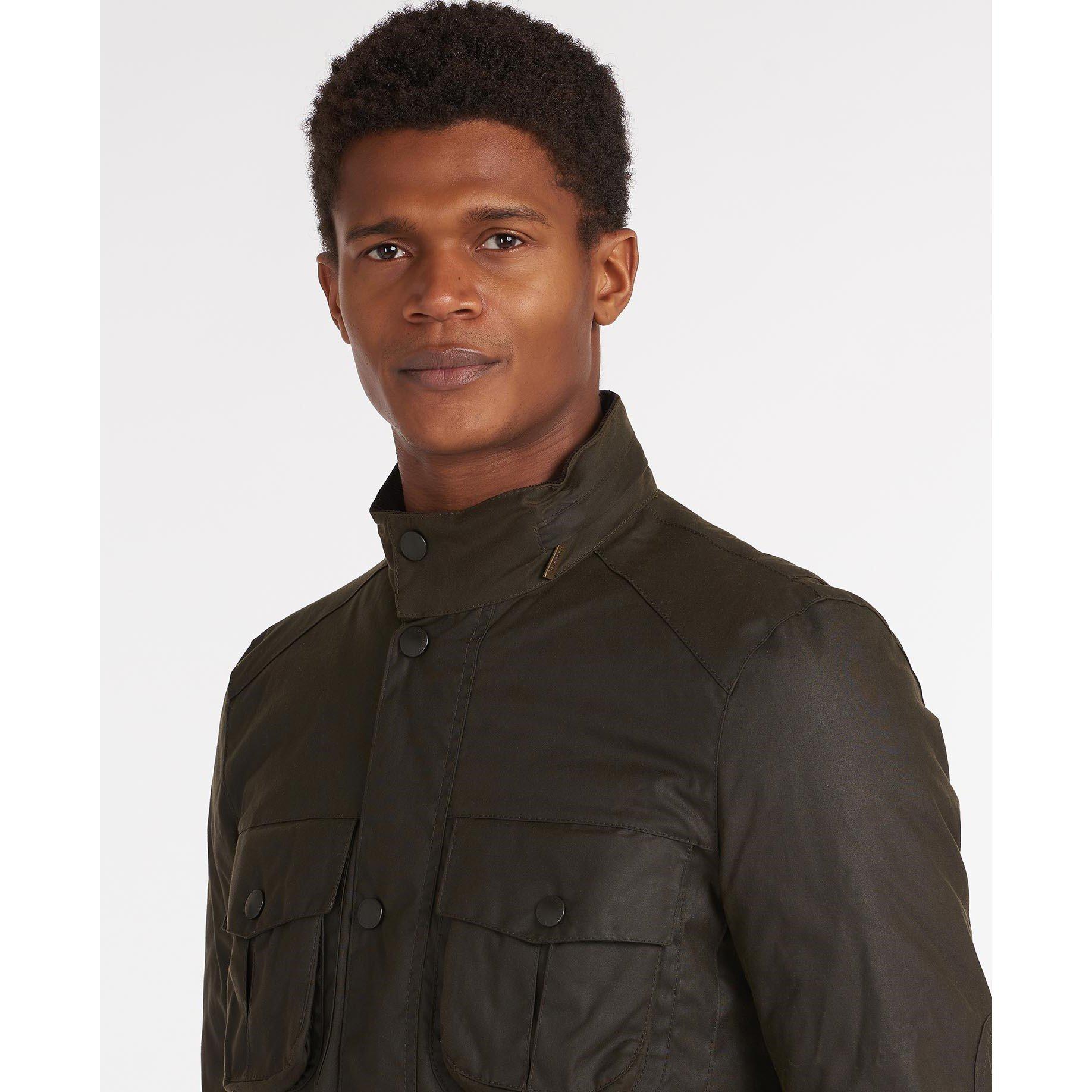 Olive OL71 - Barbour - Men's Corbridge Water Resistant Waxed Tailored Fit Wax Jacket - 4