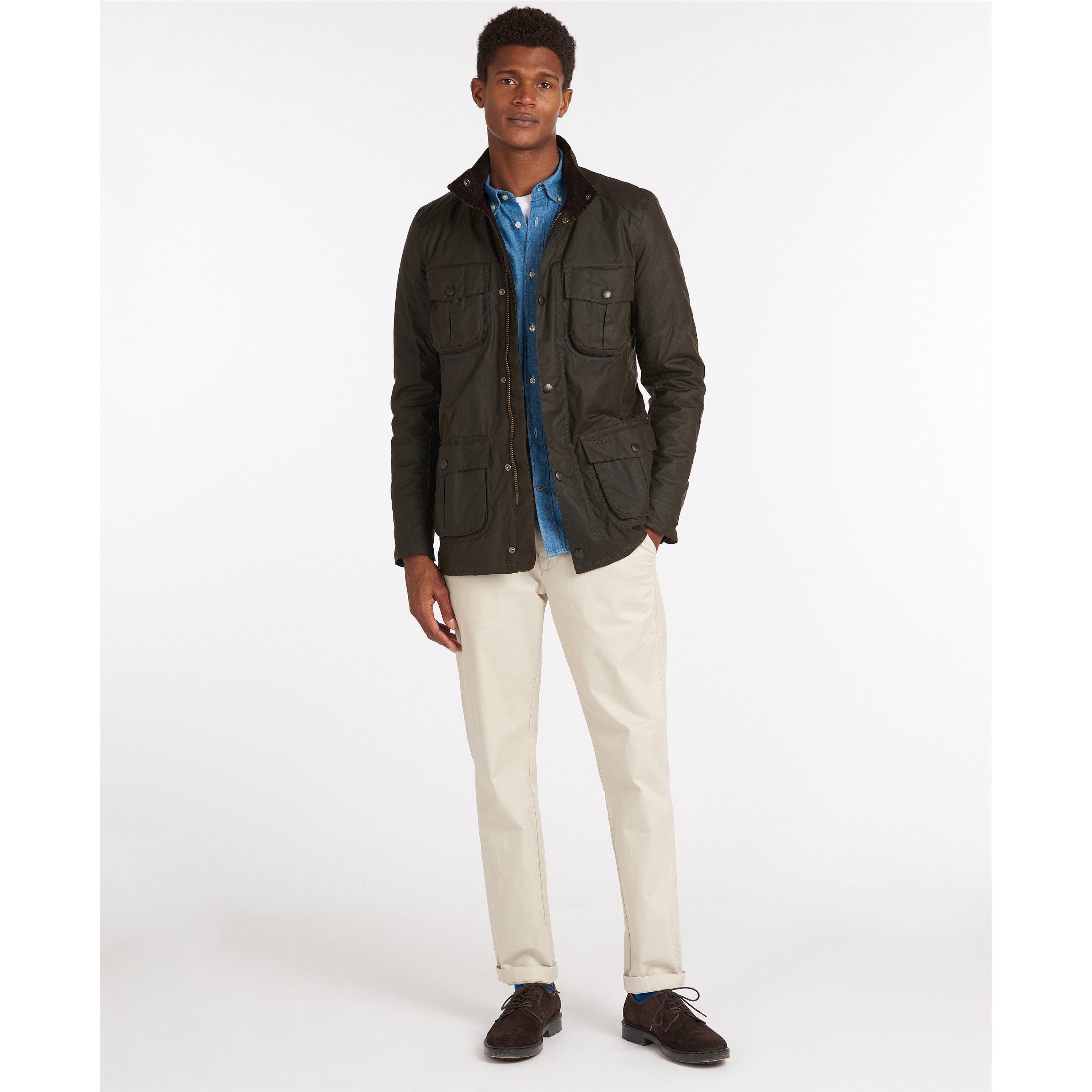 Olive OL71 - Barbour - Men's Corbridge Water Resistant Waxed Tailored Fit Wax Jacket - 6